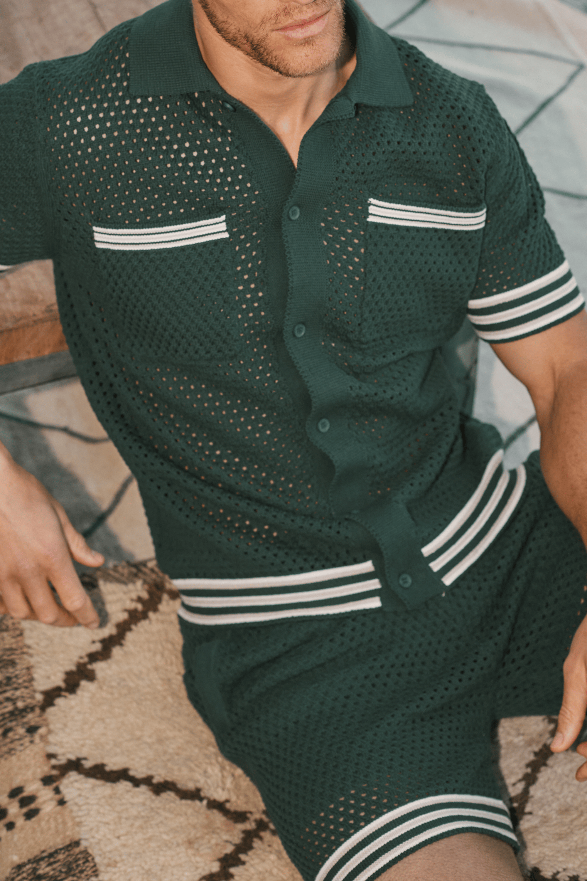 Gehaakt overhemd van Cipressi - Groen