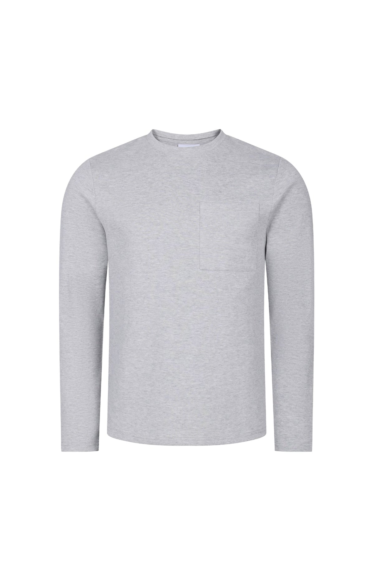 Tyler T-shirt met lange mouwen en borstzak - Stone Marl