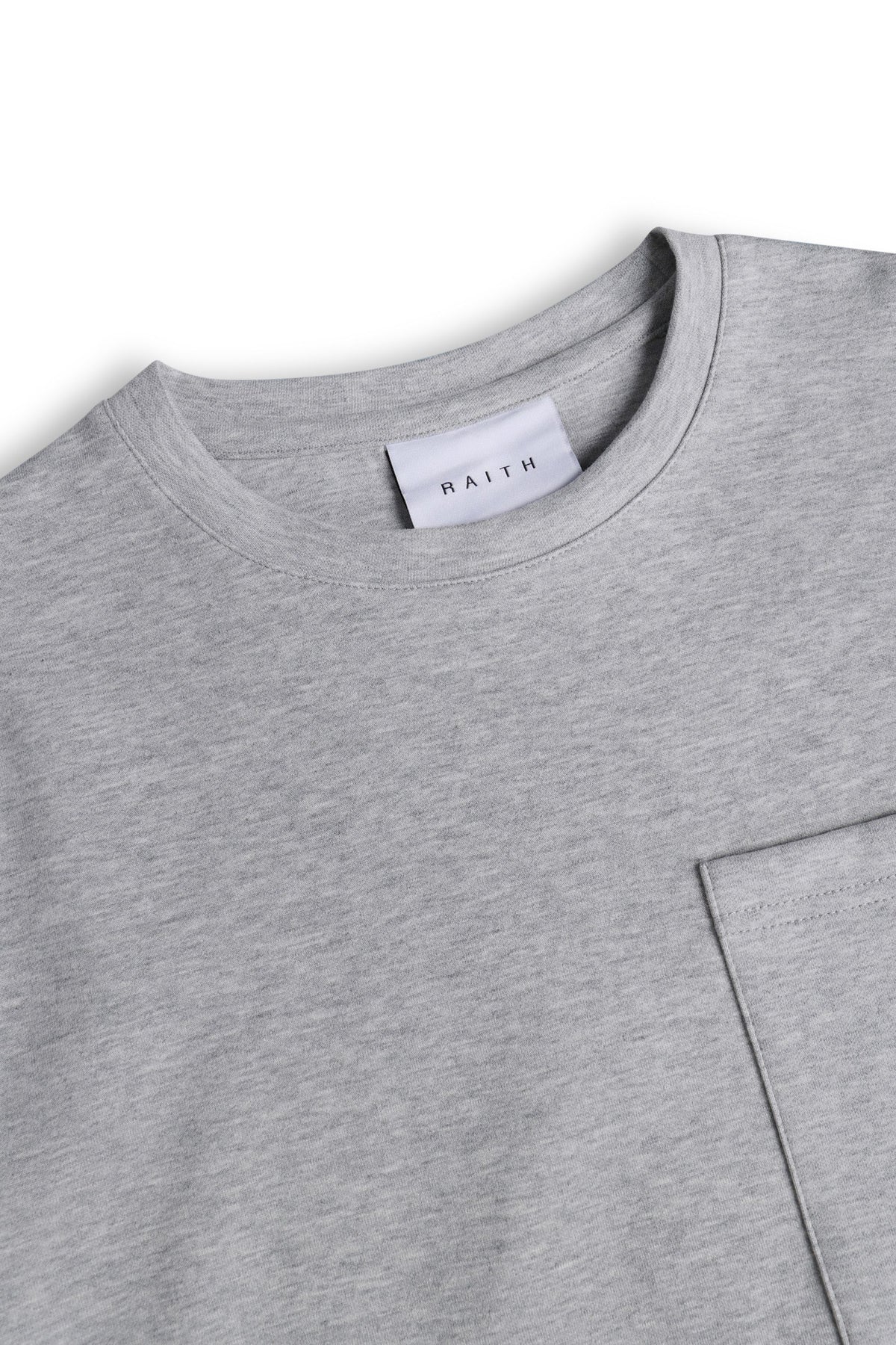 Tyler T-shirt met lange mouwen en borstzak - Grijs gemêleerd