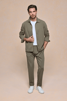 Geneva overshirt met textuur - Khaki