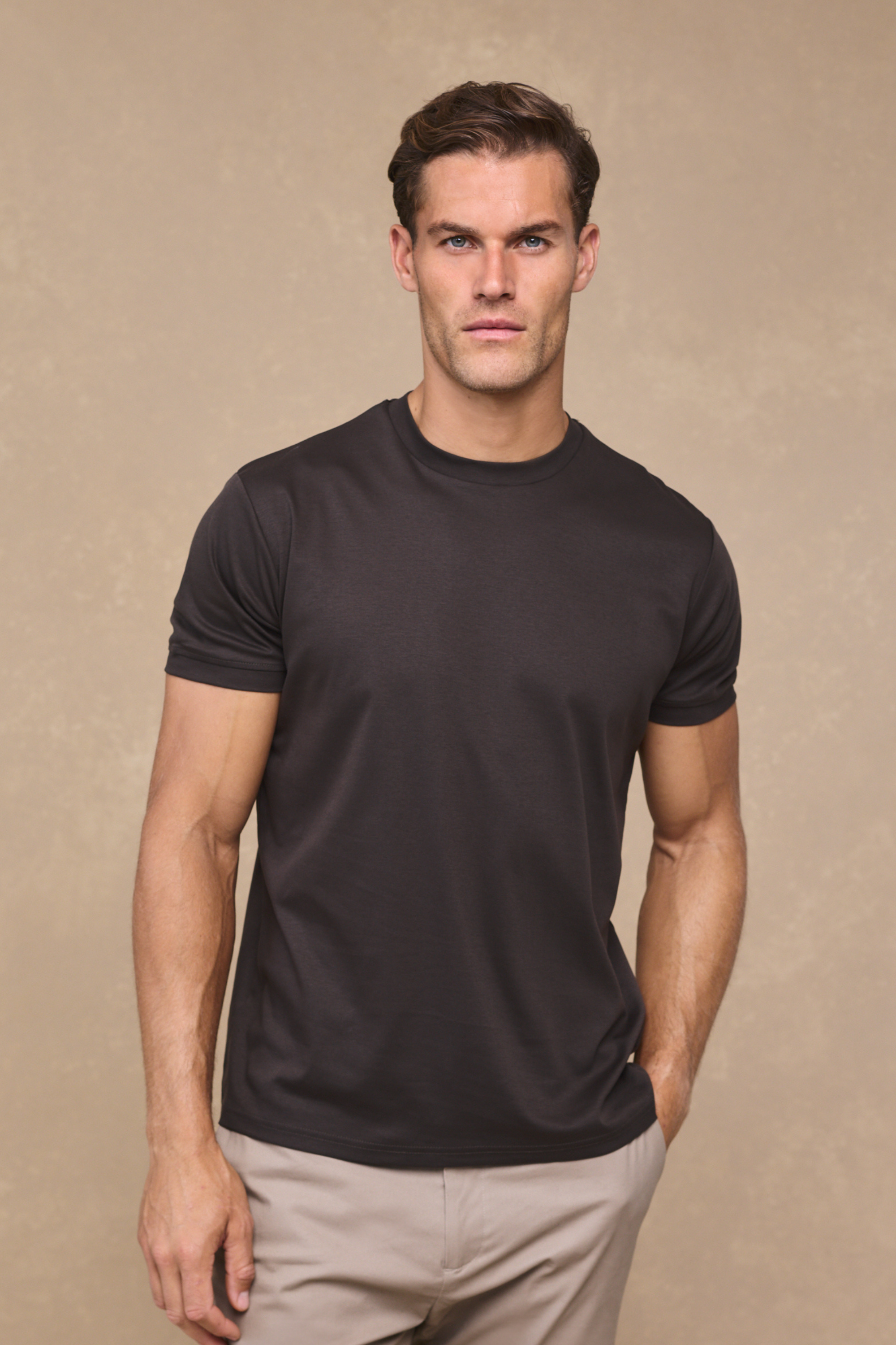 Luxe Mercerised T-Shirt - Brown