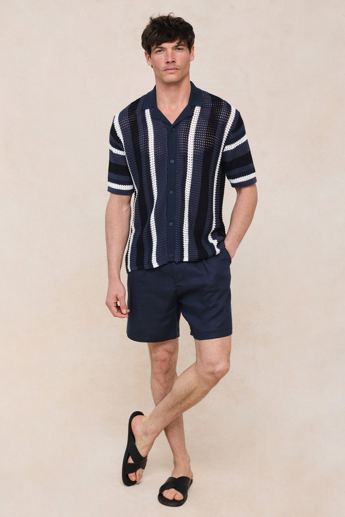 Dell'Amore gehaakt gebreid shirt - Marineblauw