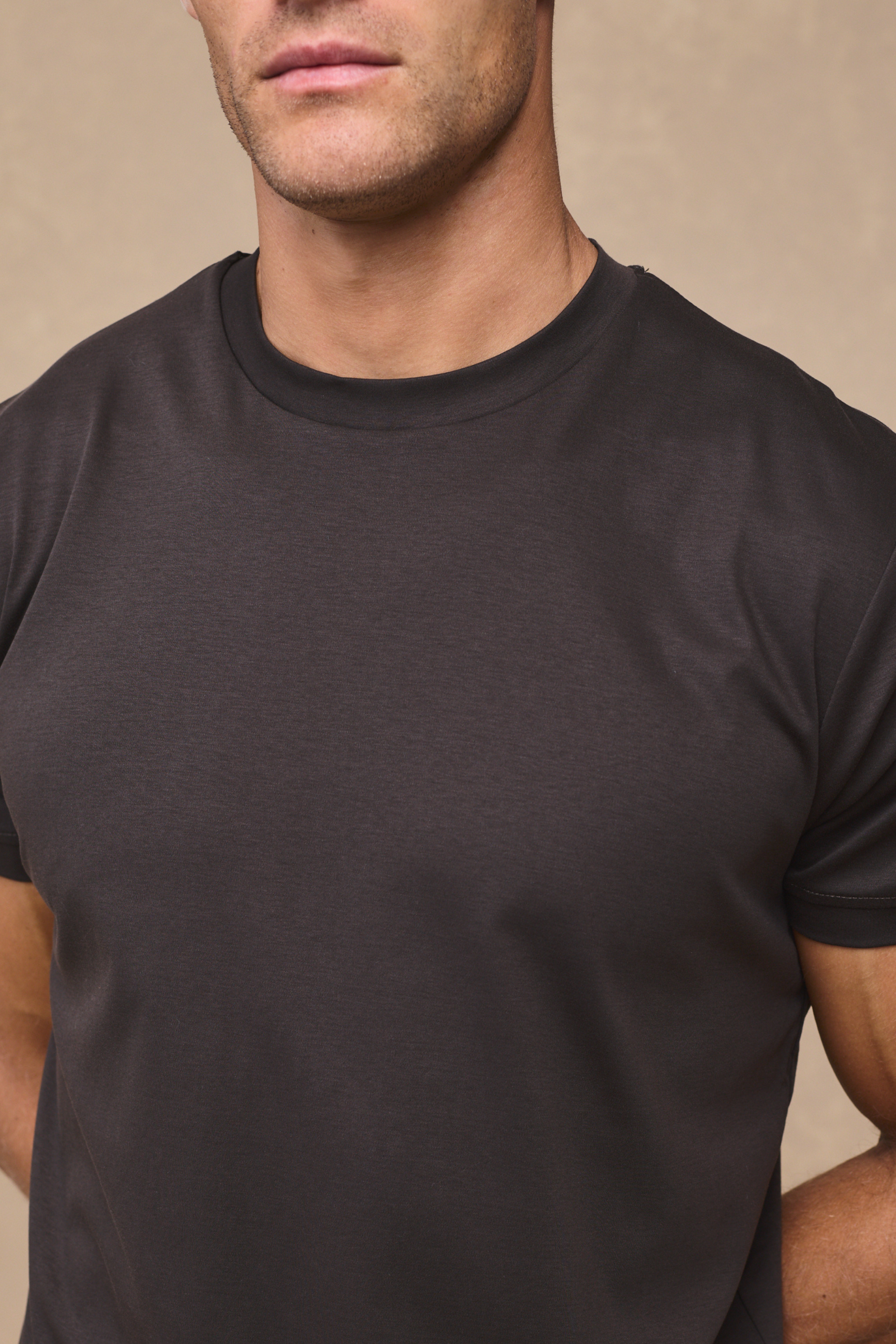 Luxe Mercerised T-Shirt - Brown