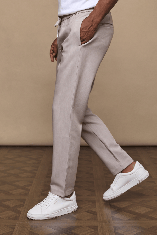 Emilio Everyday Tapered Trouser - Havermout Marmer