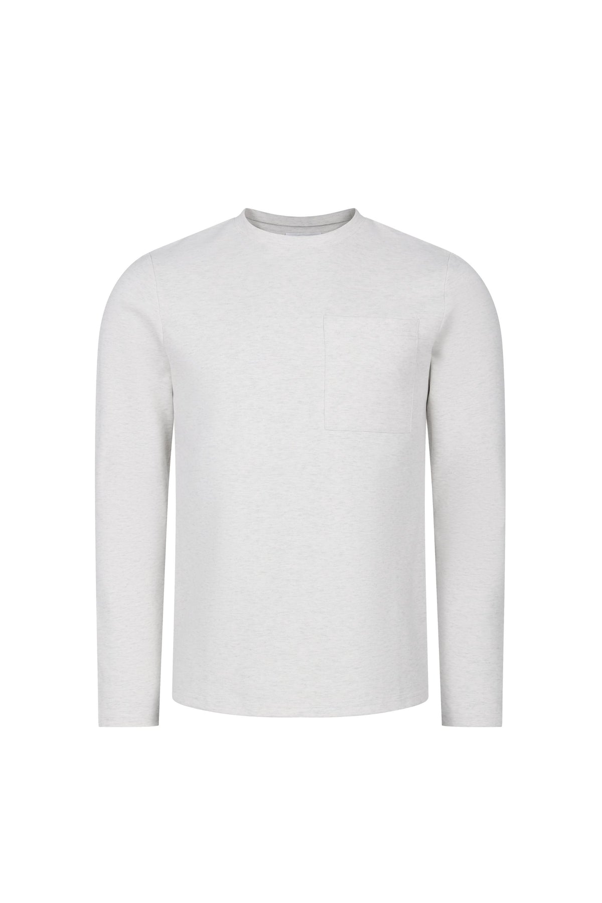 Tyler T-shirt met lange mouwen en borstzak - Stone Marl