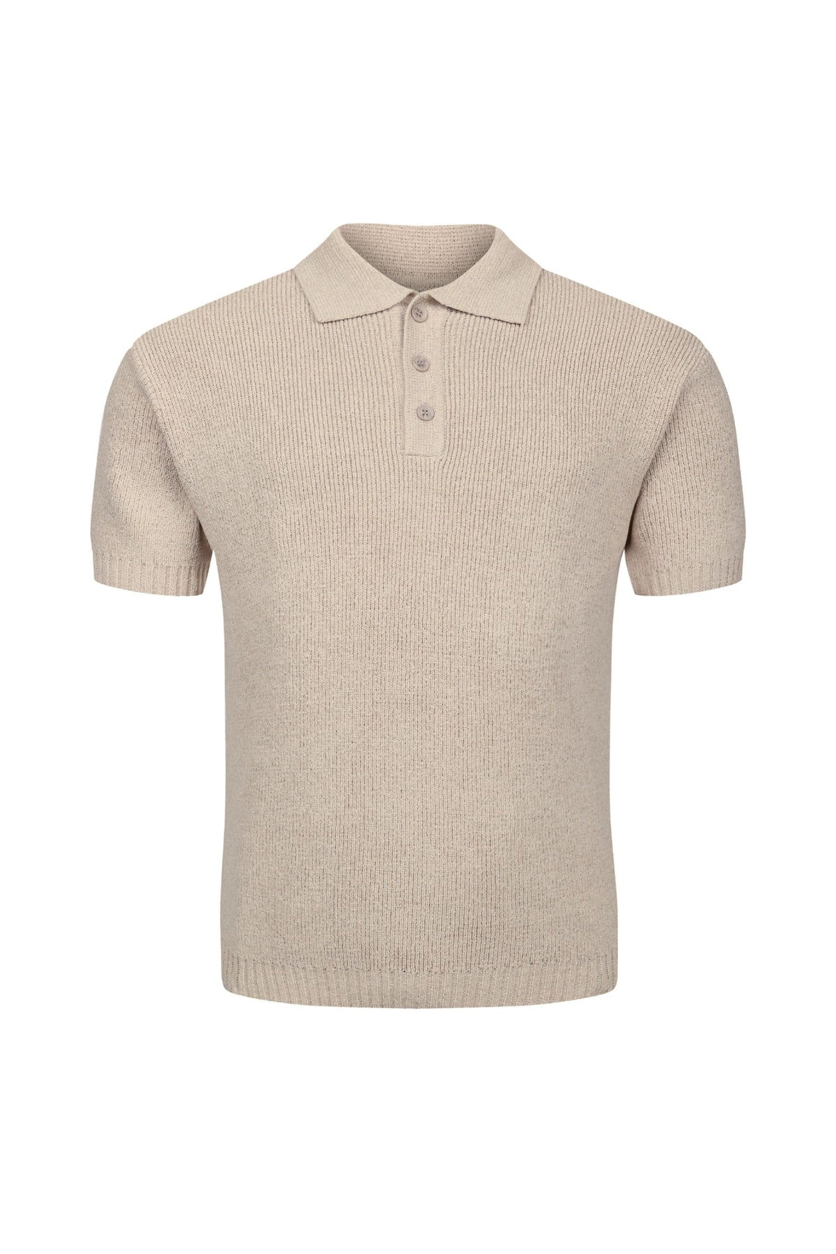 Sorelle Polo met korte mouwen en ribgebreide afwerking - Zandkleur