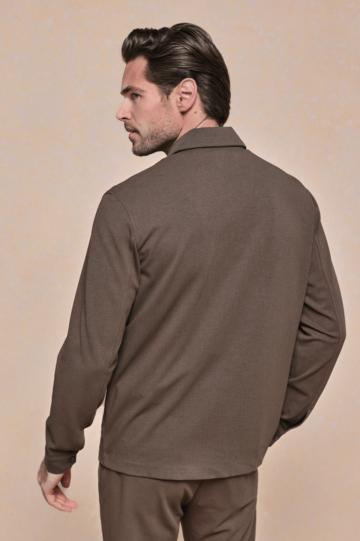 Geneva overshirt met textuur - Bruin