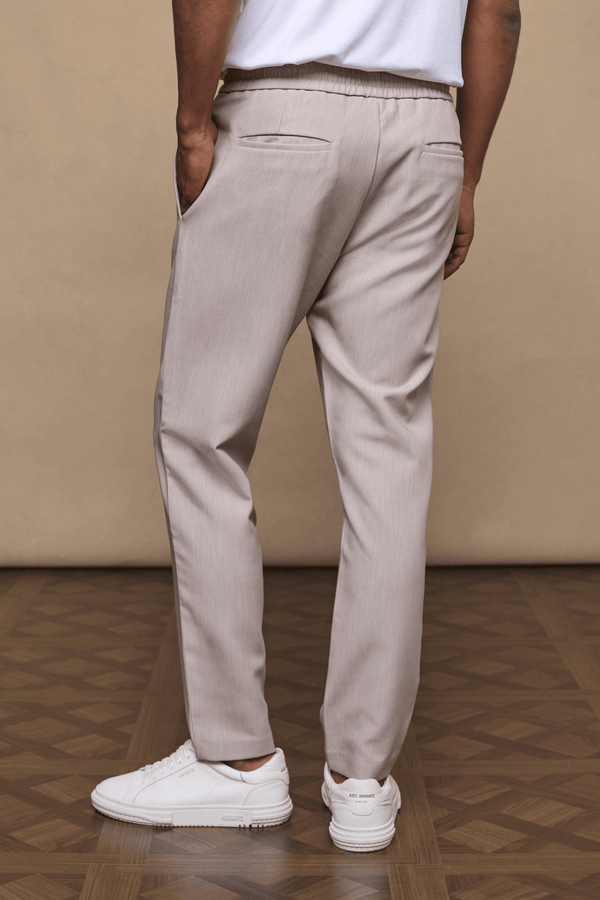 Emilio Everyday Tapered Trouser - Havermout Marmer