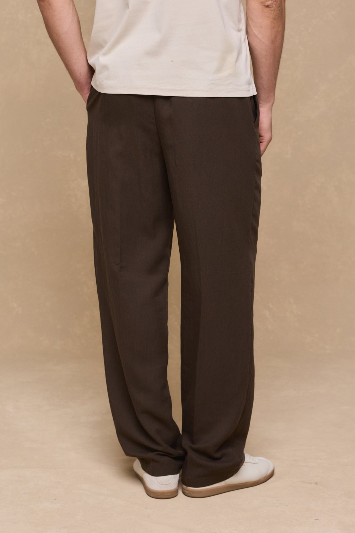 Helio geplooide relaxte broek - bruin