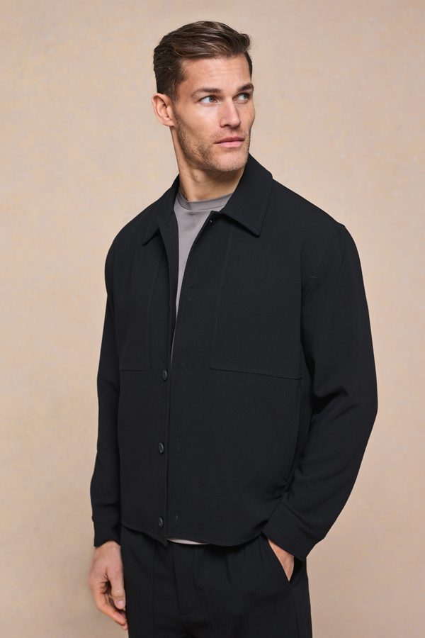 Julien Relaxed Panelled Jacket - Zwart
