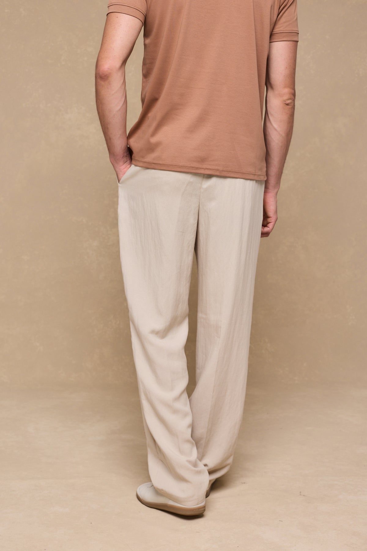 Helio geplooide relaxte broek - beige