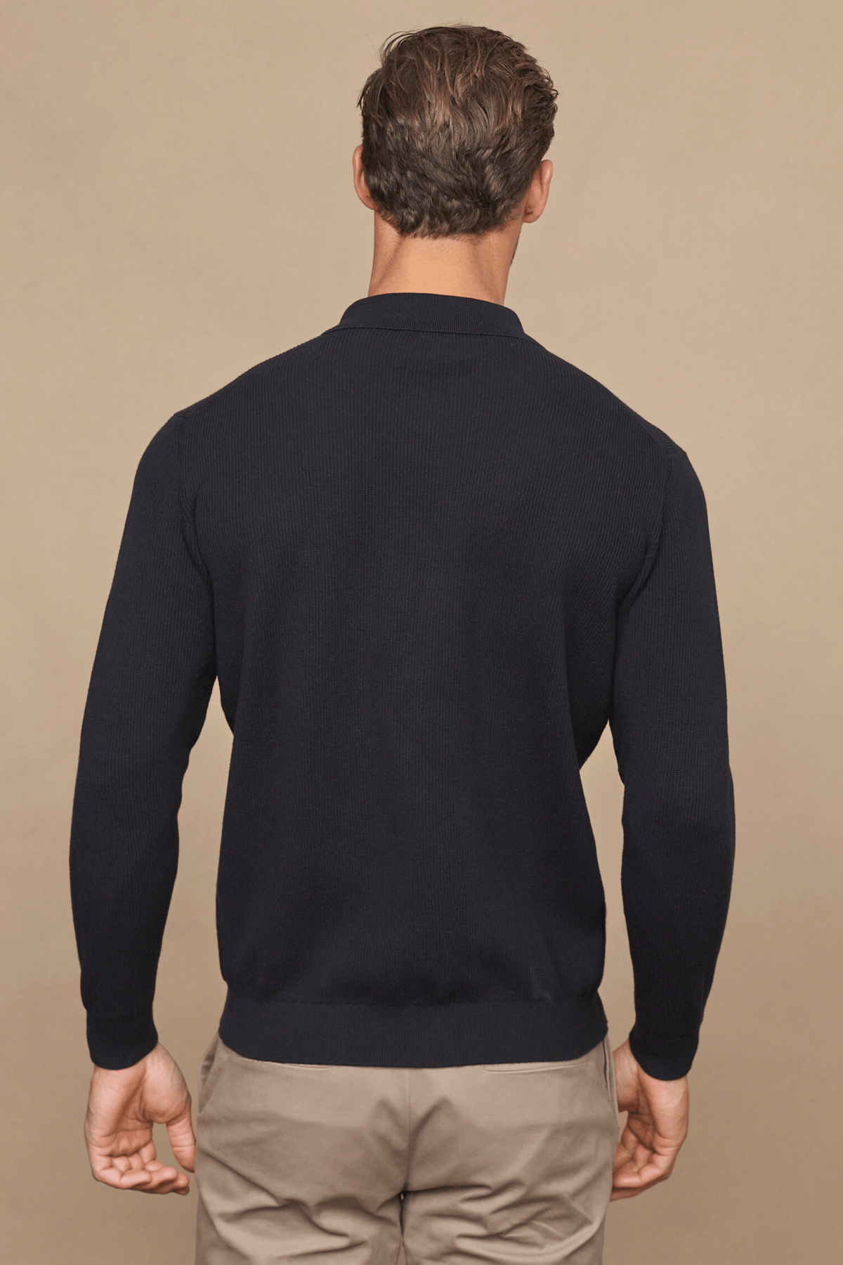 Elias Rib Top Pocket Cardigan - Zwart