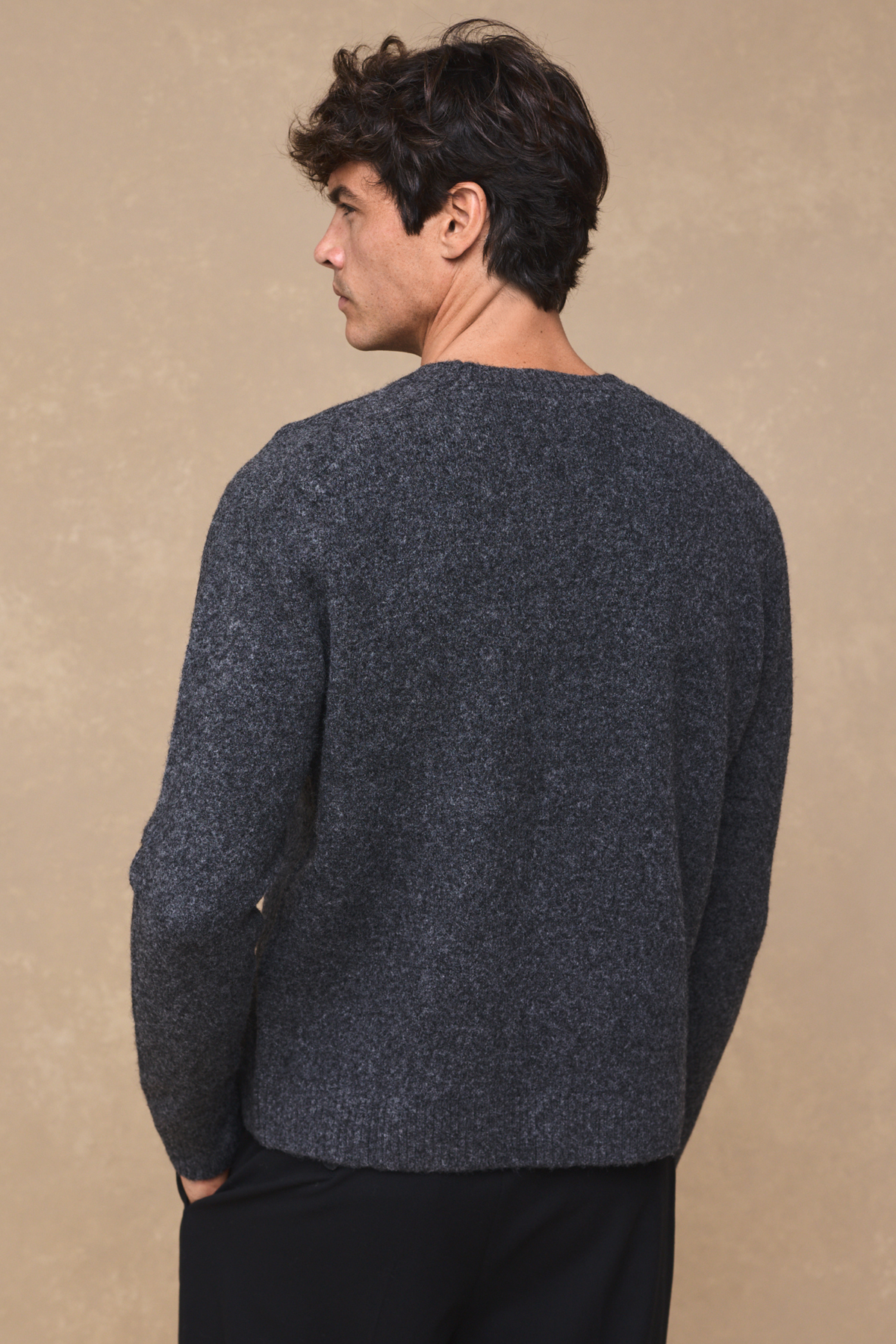 Mikkel Speckled Crew Neck Jumper - Charcoal Marl