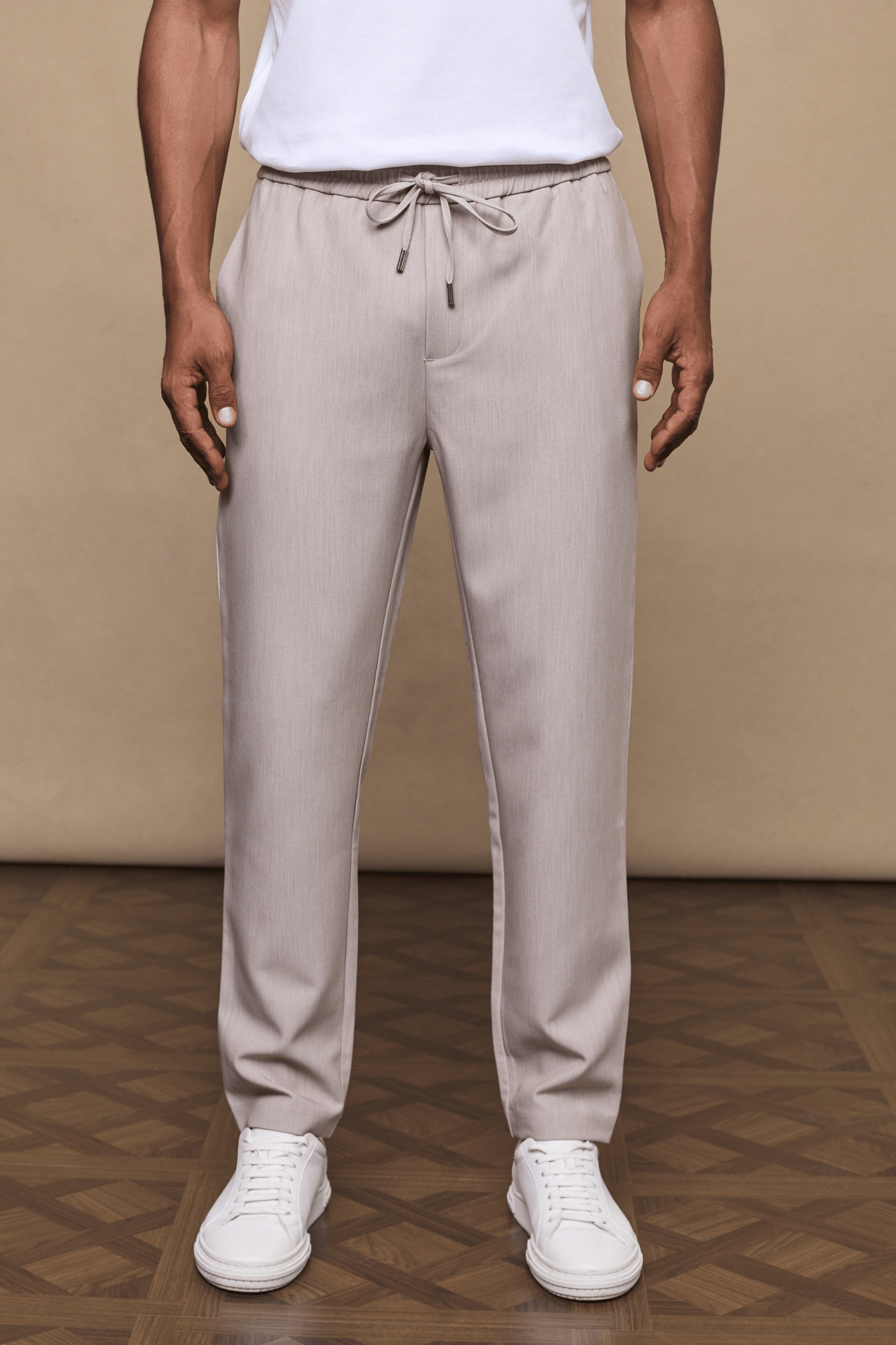 Emilio Everyday Tapered Trouser - Havermout Marmer