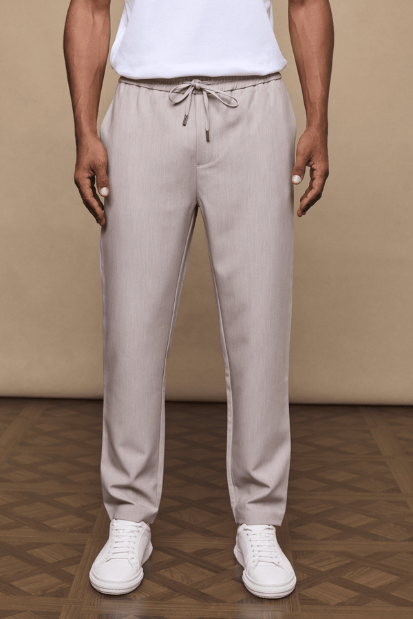 Emilio Everyday Tapered Trouser - Havermout Marmer