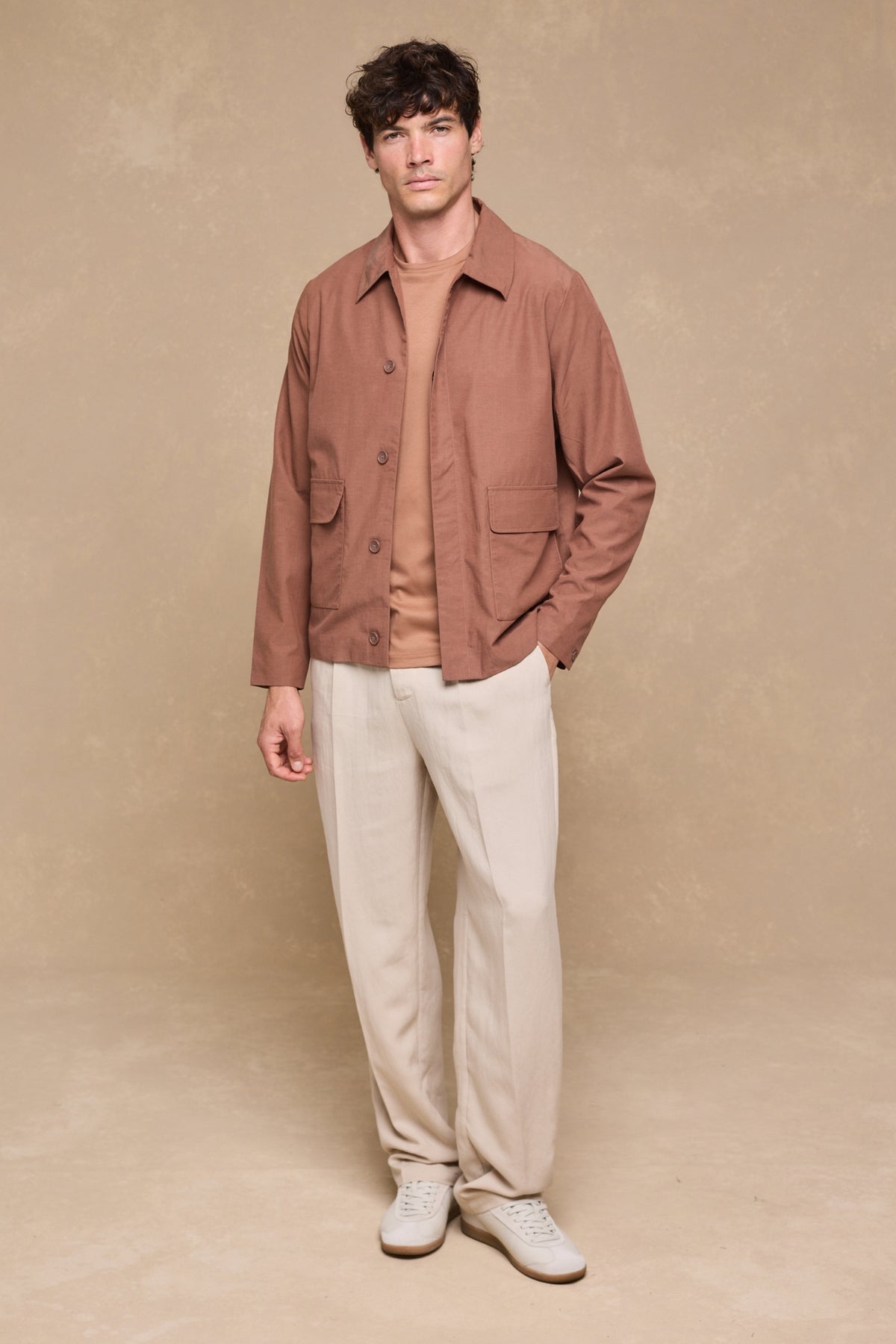 Helio geplooide relaxte broek - beige