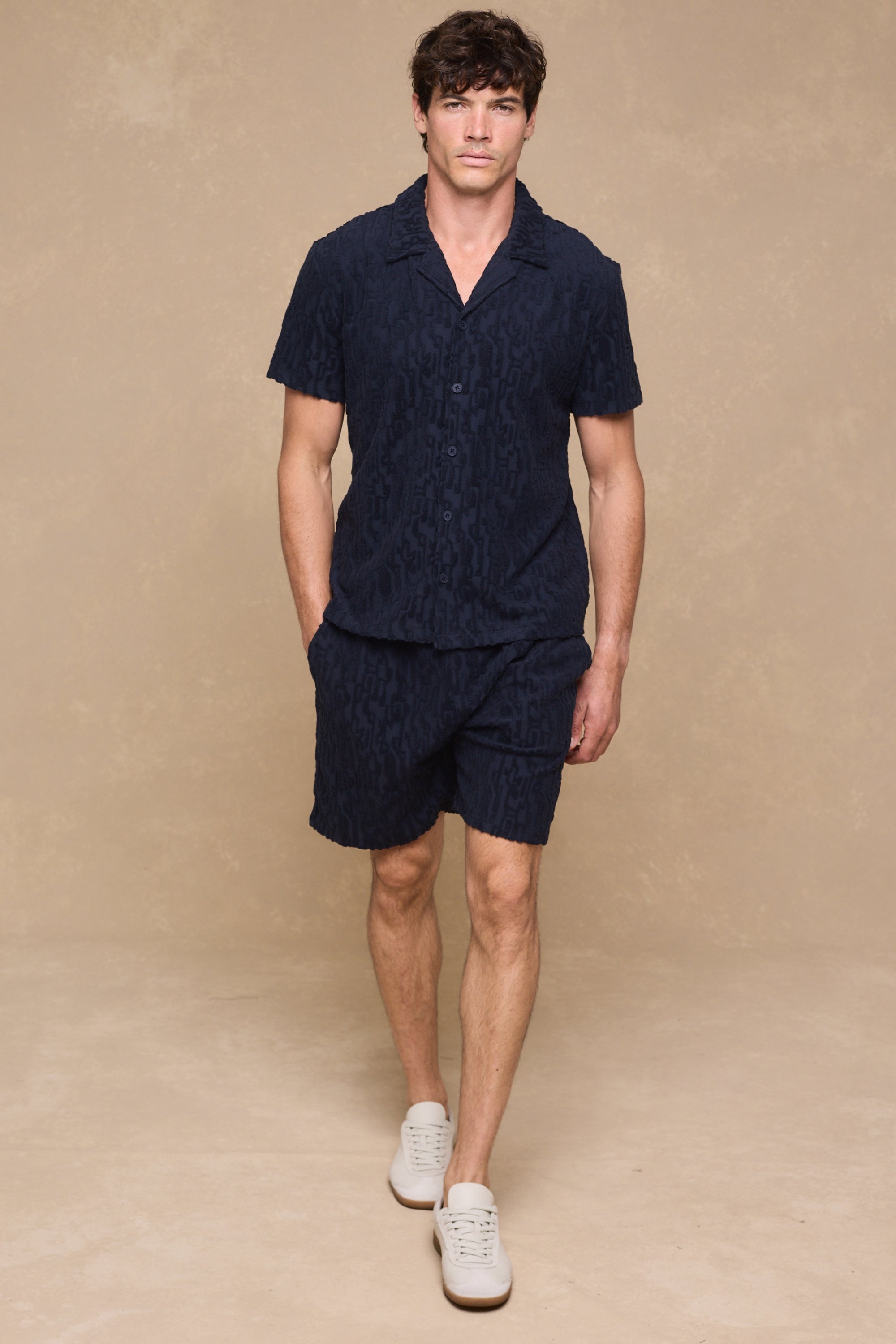 Fausto top set met fluweelachtige afwerking - Marineblauw