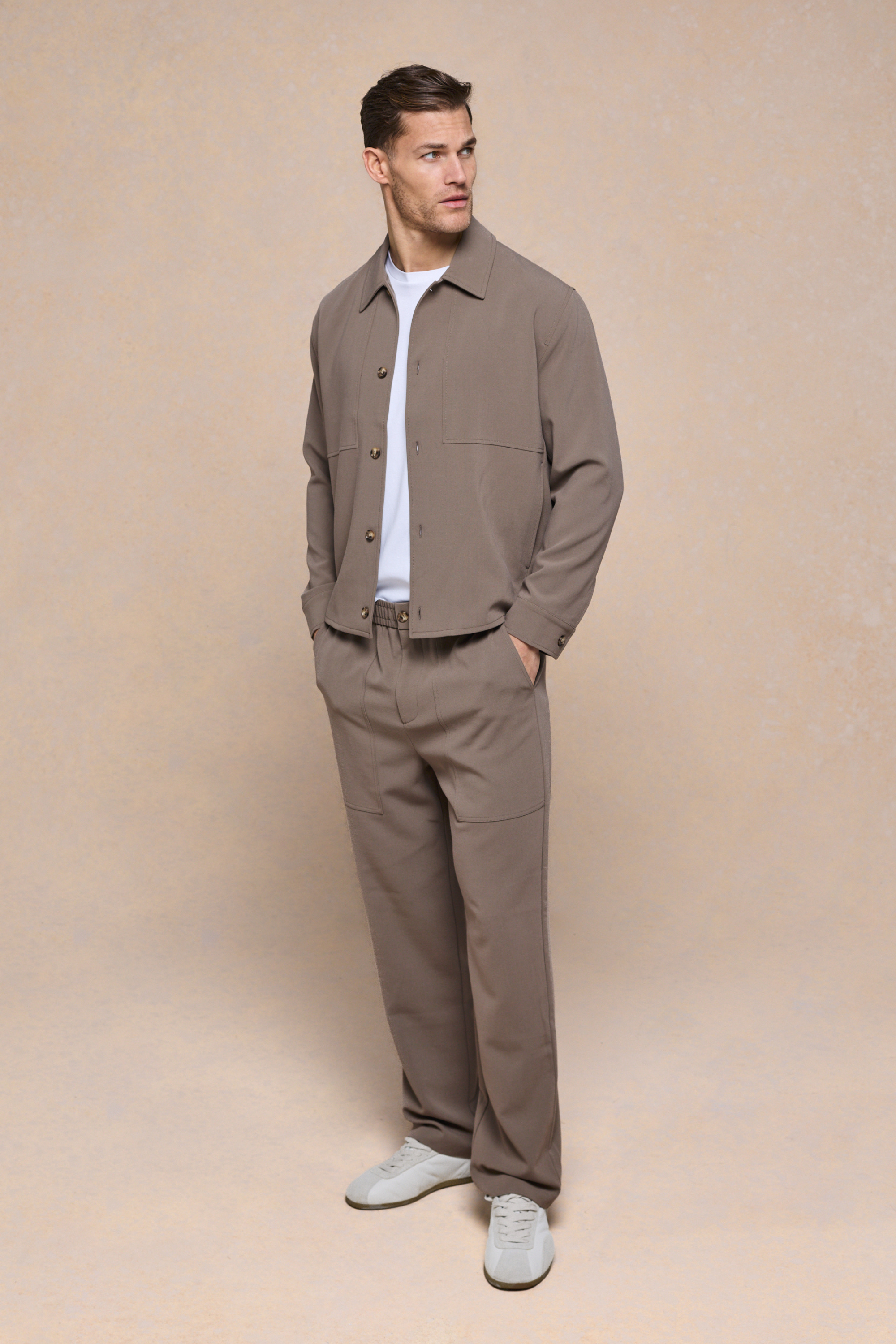 Julien Relaxed Pantalon met Panelen - Olijfgroen