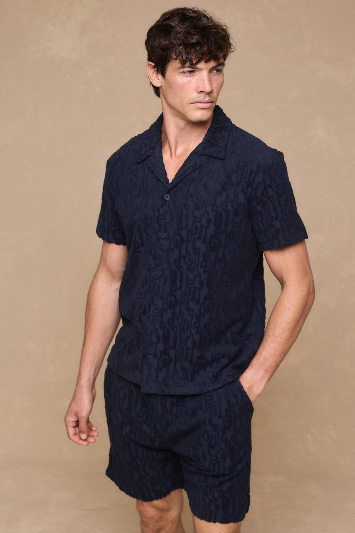 Fausto top set met fluweelachtige afwerking - Marineblauw