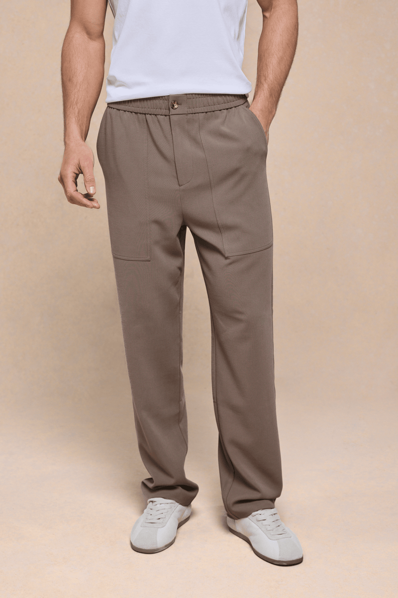 Julien Relaxed Panelled Trouser - Olive