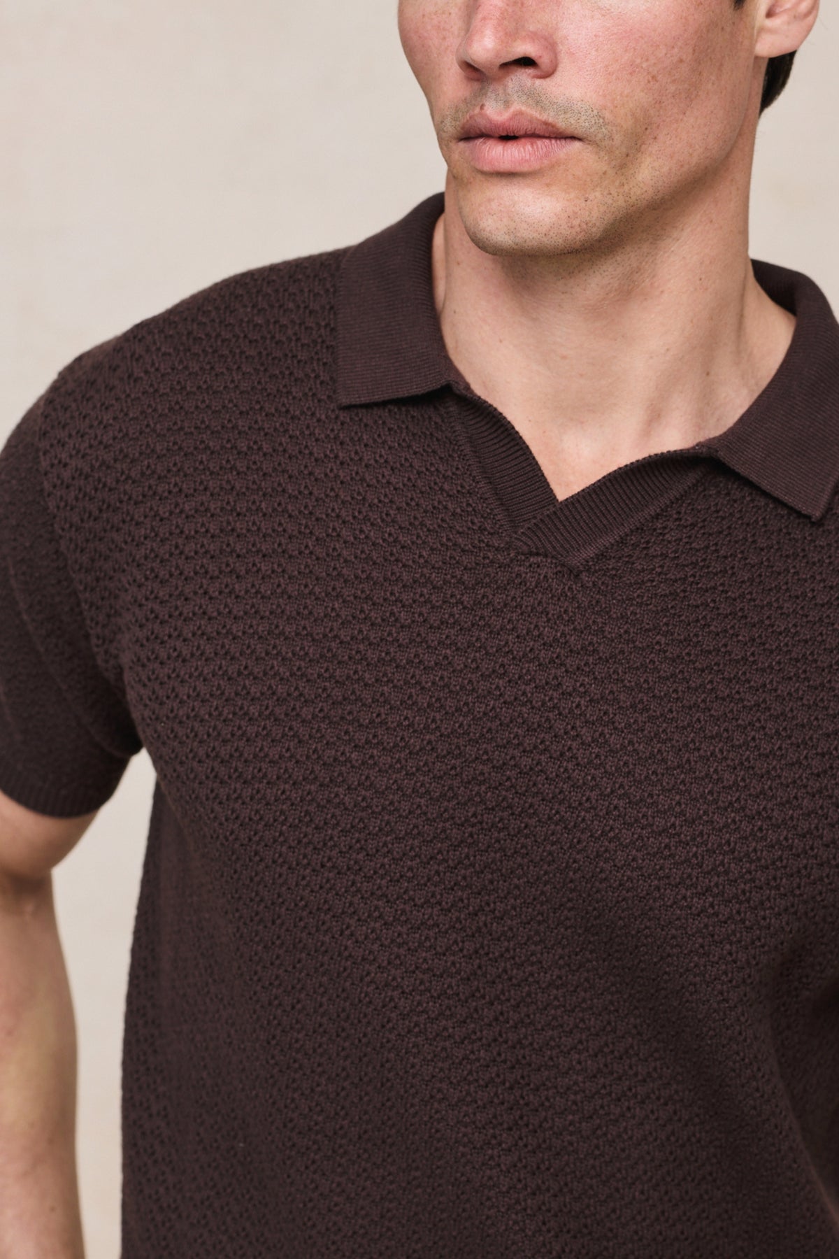 Rapha katoenen gebreide polo - bruin