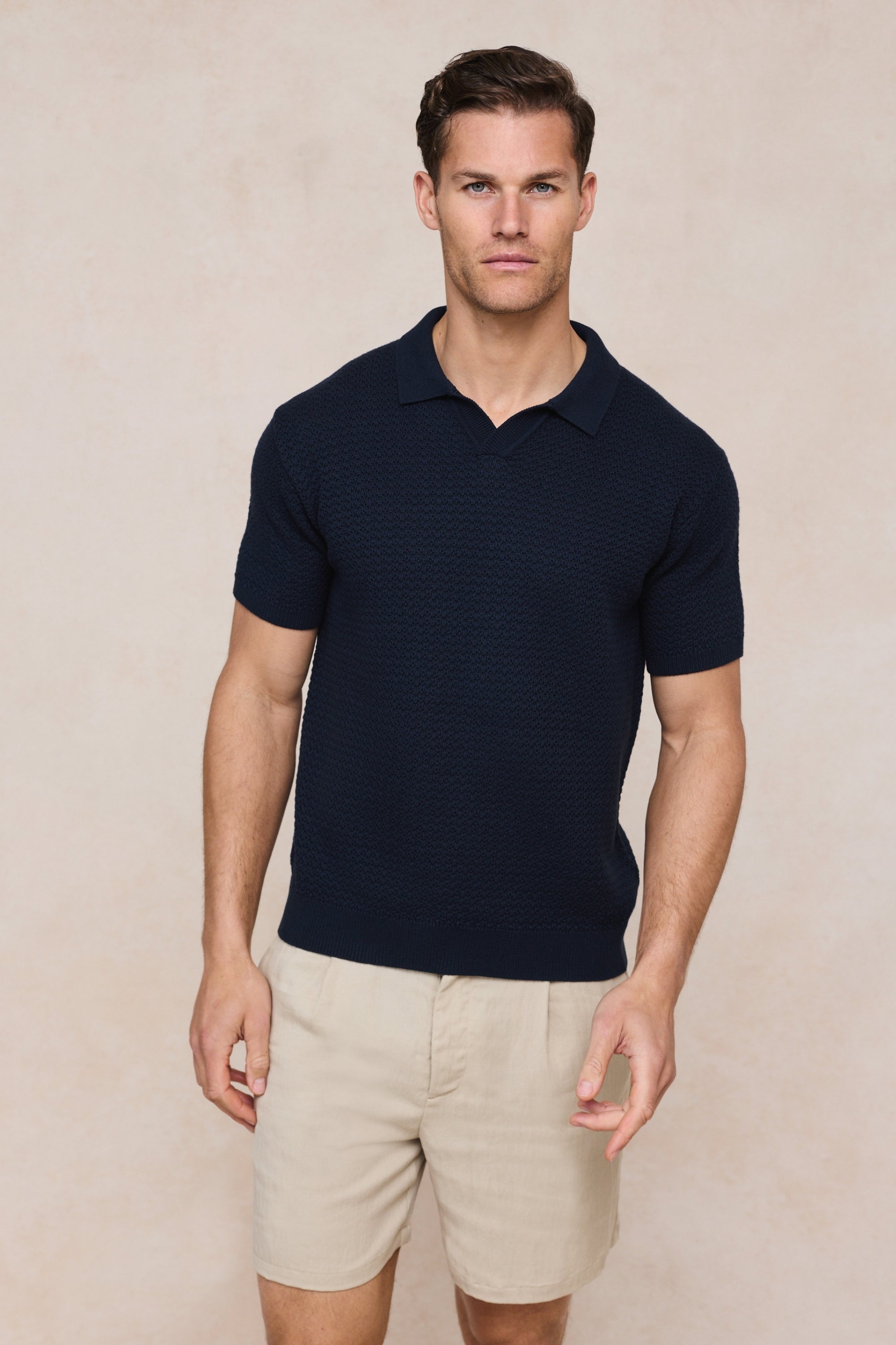 Rapha katoenen gebreide polo - marineblauw