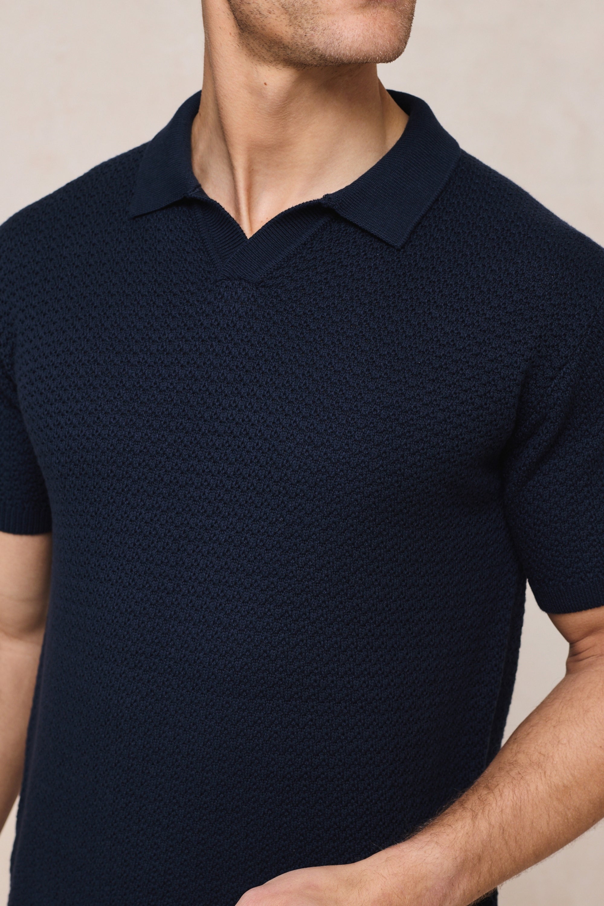 Rapha katoenen gebreide polo - marineblauw
