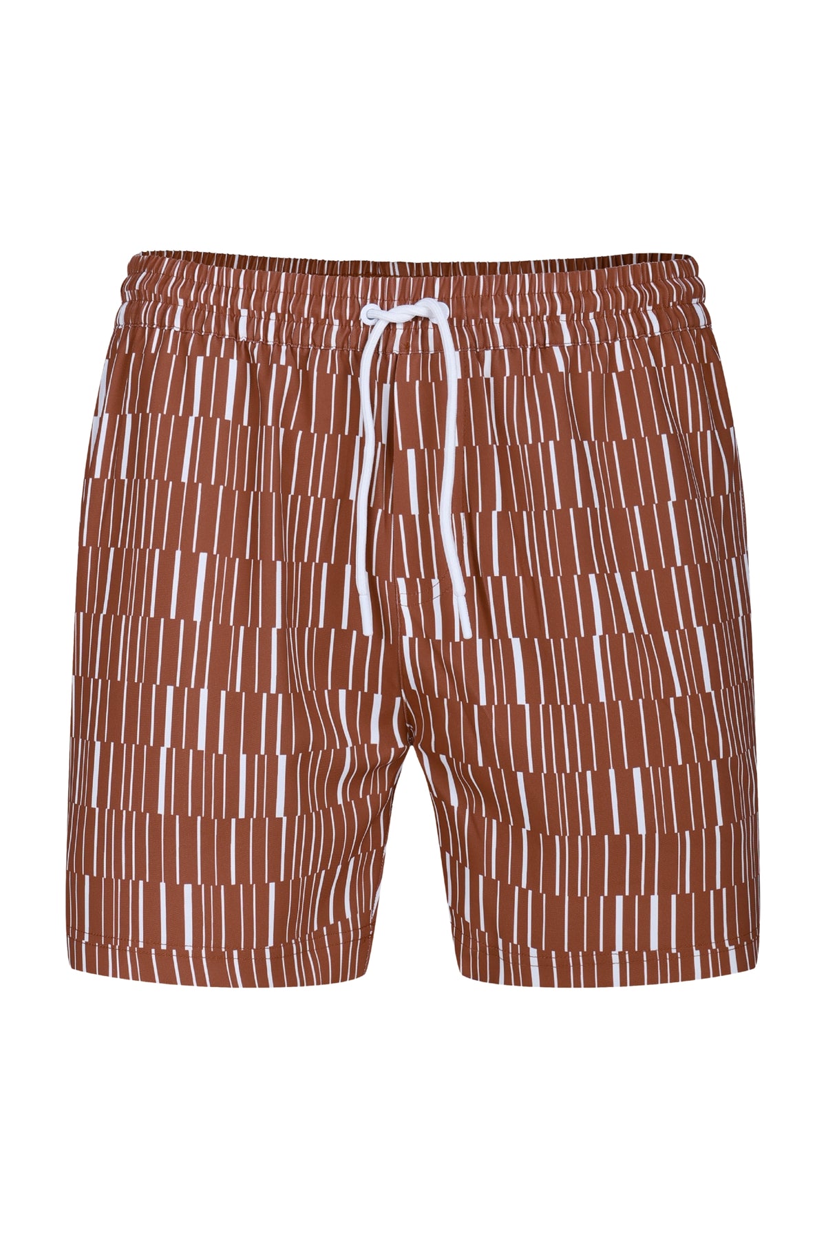 Chalco zwembroek met elastische tailleband - Roestbruin/Ecru
