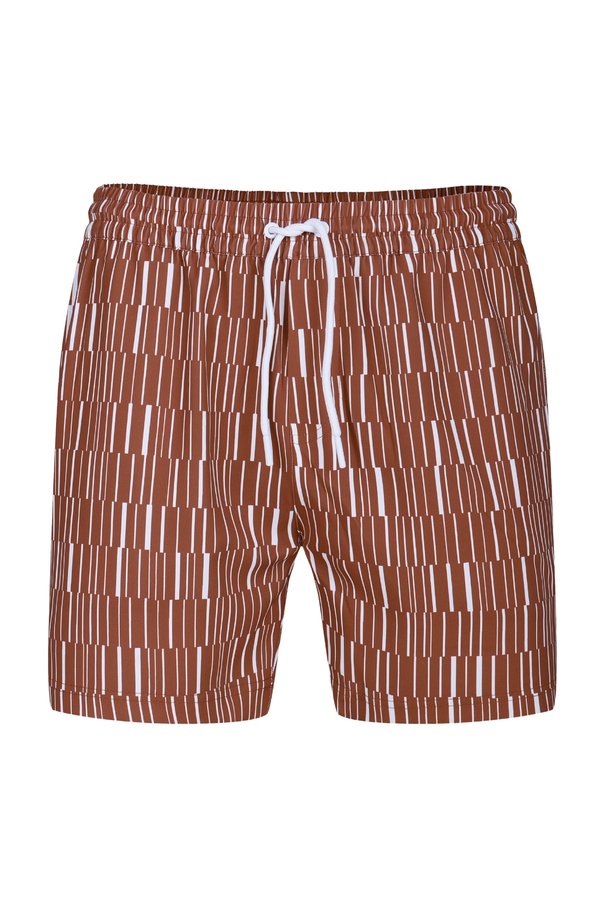 Chalco Elasticated Waist Swim Short - Rust/Ecru