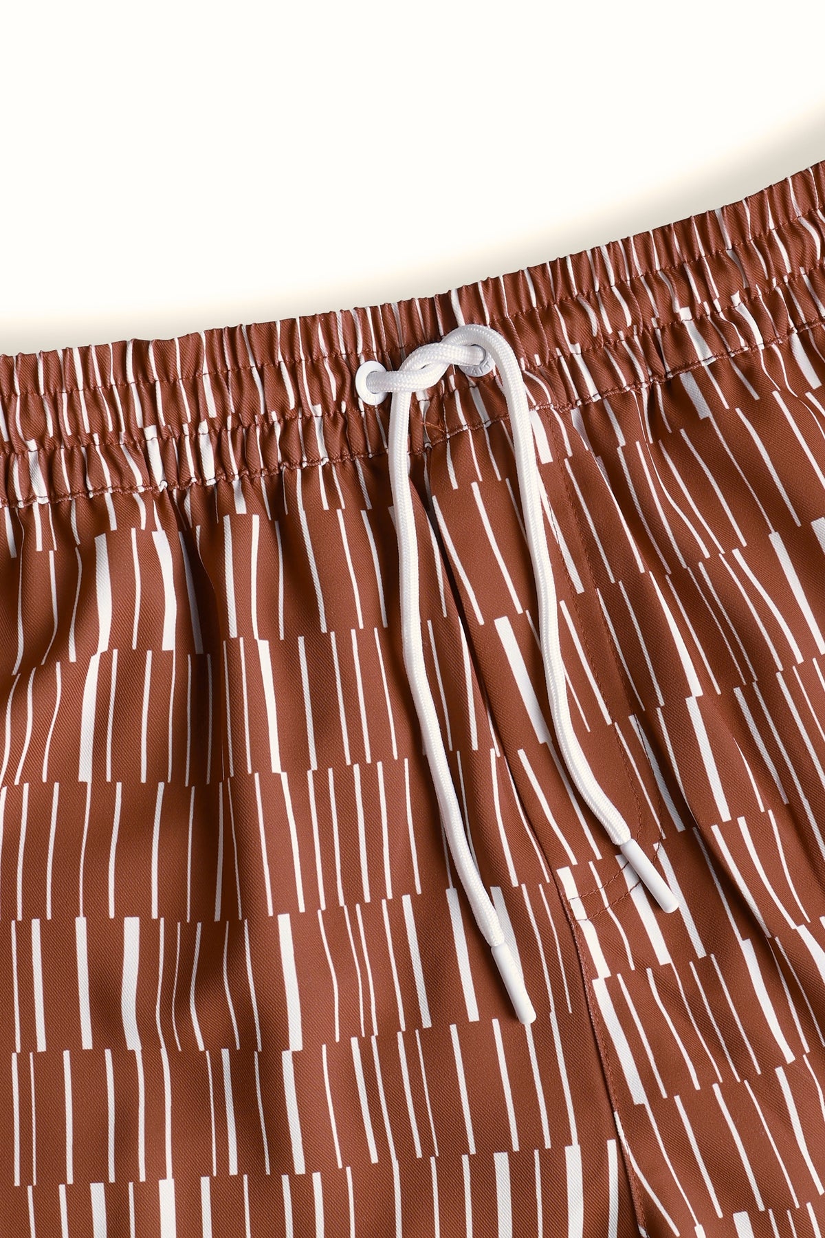 Chalco zwembroek met elastische tailleband - Roestbruin/Ecru