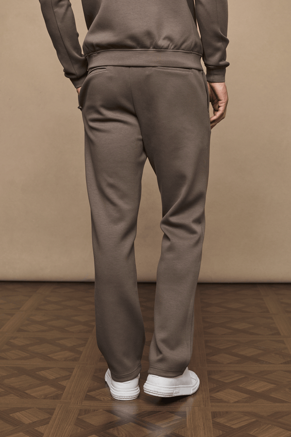 Luxe joggingbroek met rechte pijpen - Verbrande olijfgroen