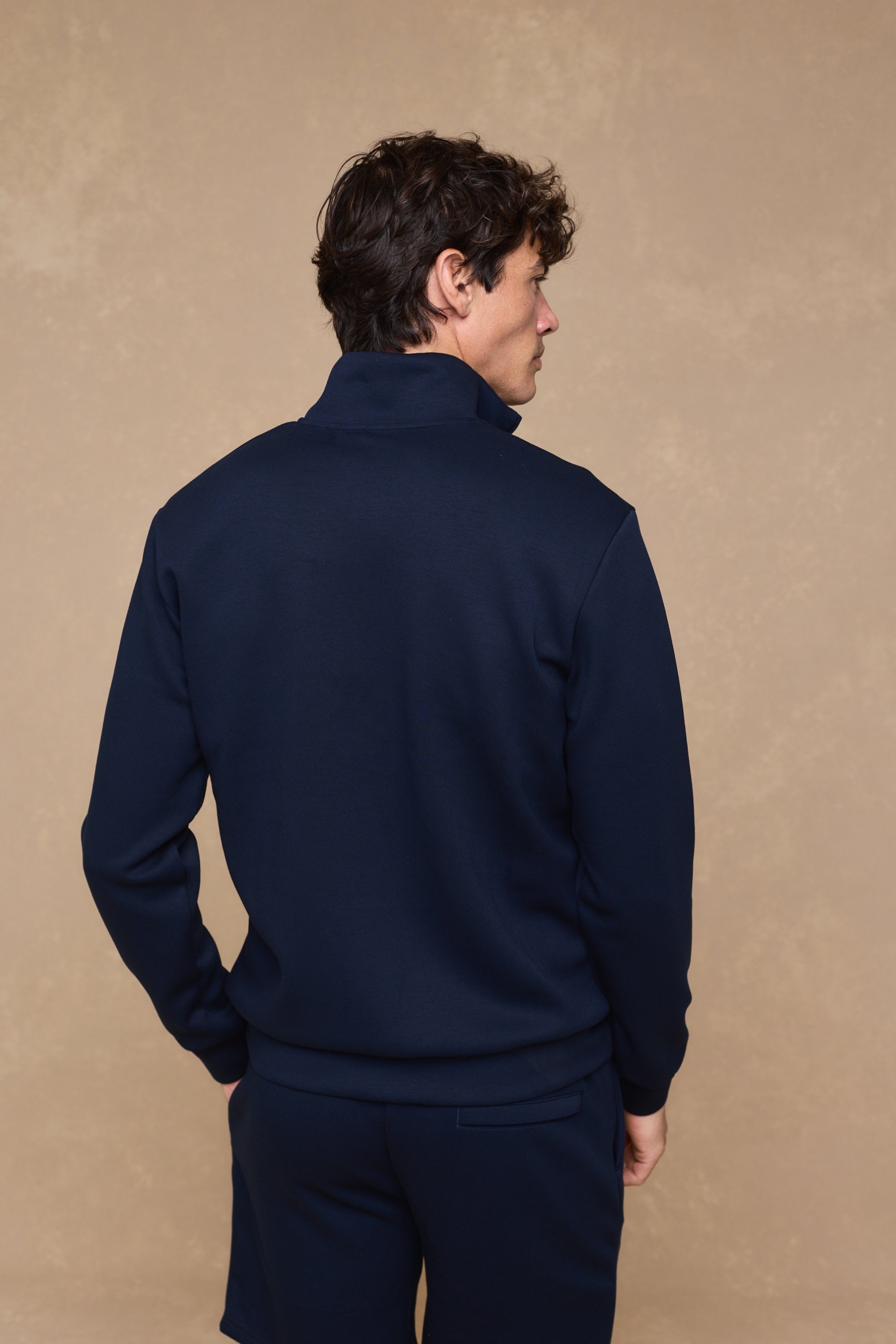 Luxe jas met ritssluiting - Marineblauw