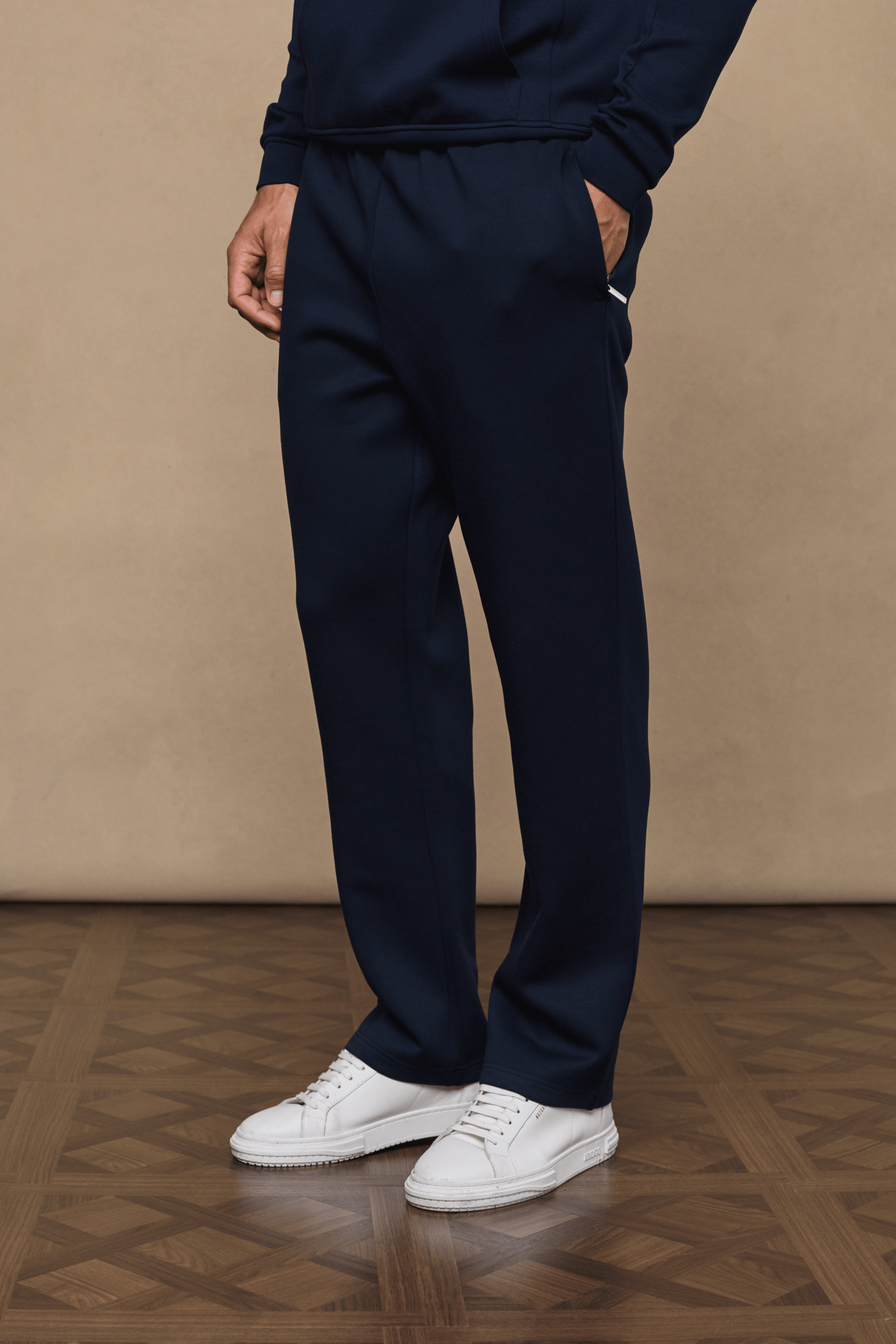 Luxe joggingbroek met rechte pijpen - marineblauw