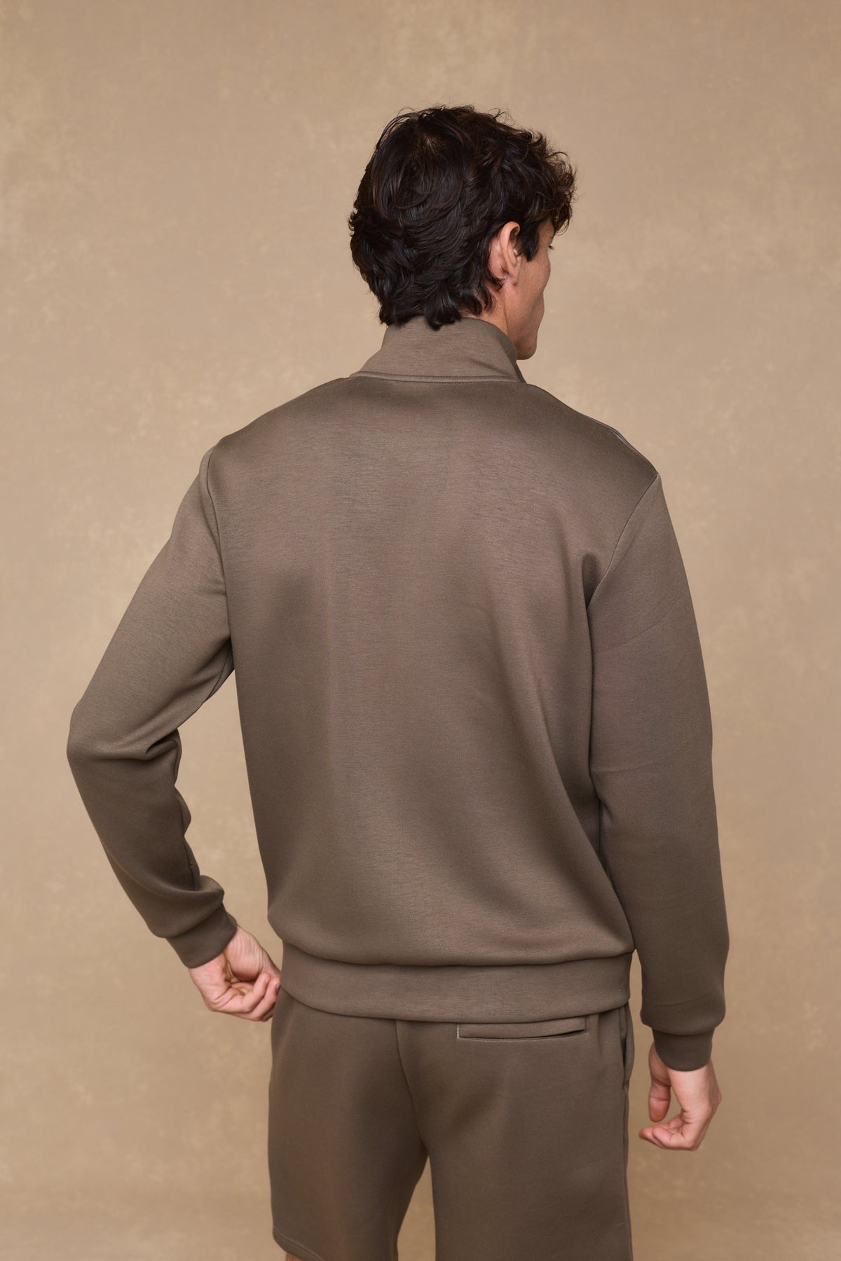 Luxe Zip Through Jacket - Burnt Olive
