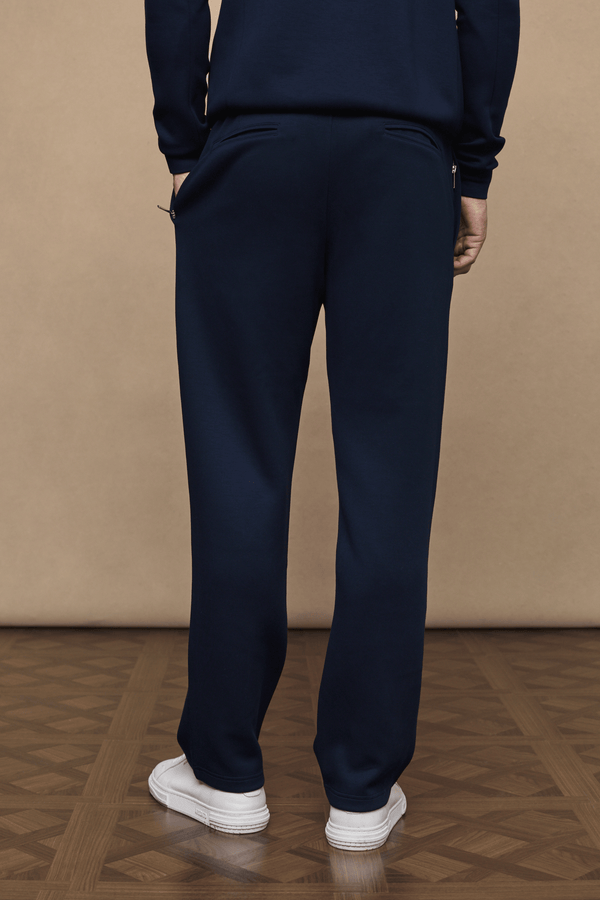 Luxe joggingbroek met rechte pijpen - marineblauw