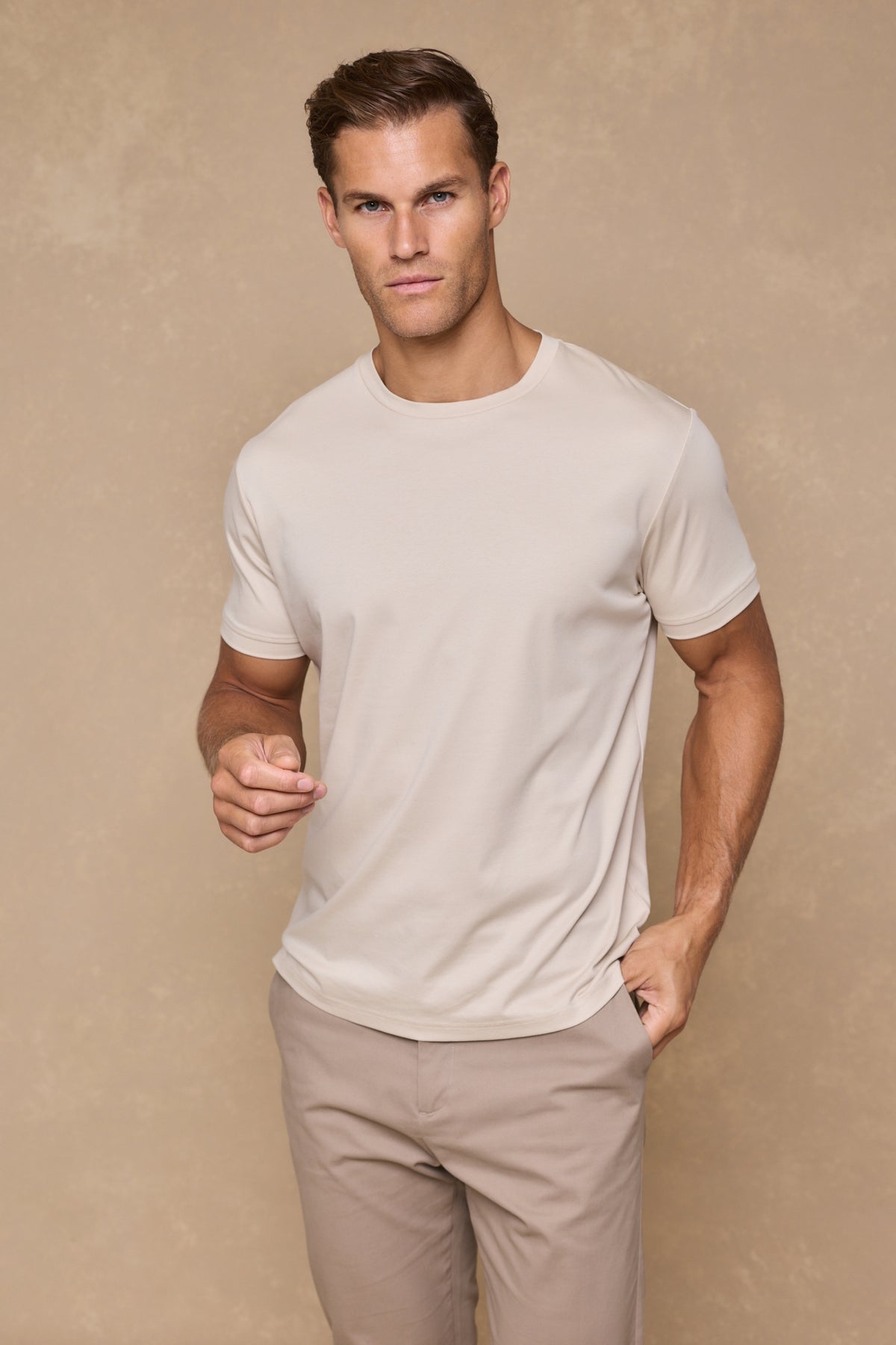 Luxe Mercerised T-Shirt - Beige