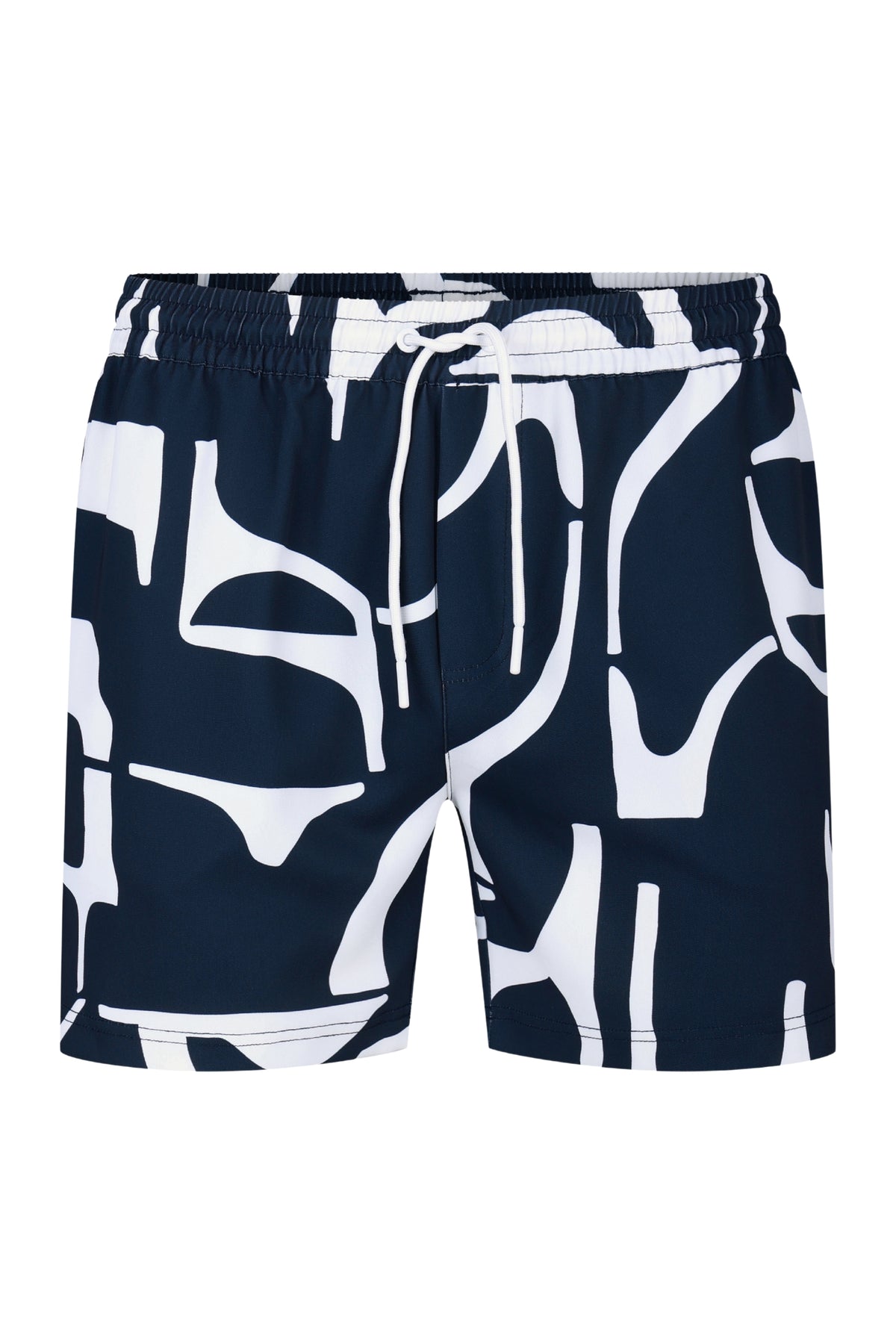 Massira Elasticated Waist Swim Short - Navy/Ecru