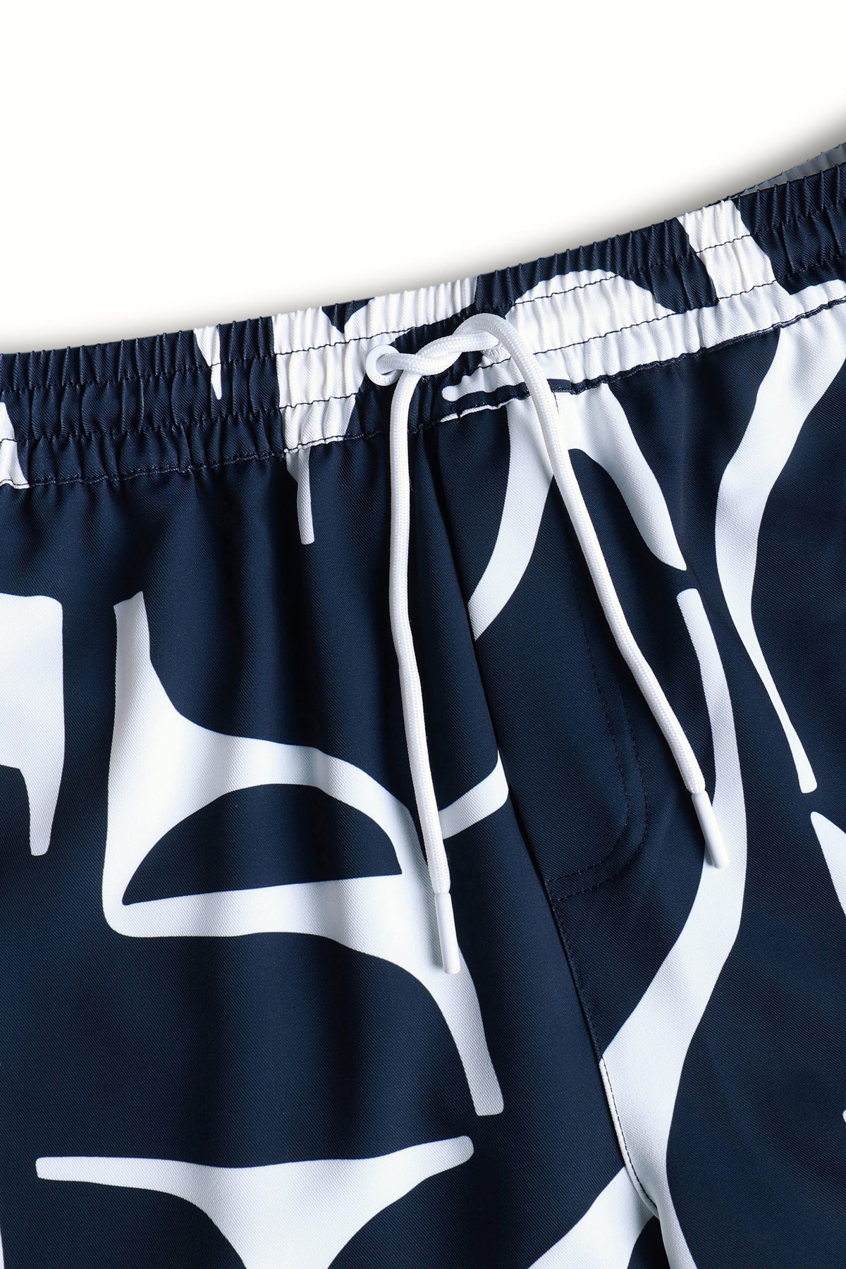 Massira zwembroek met elastische tailleband - Marineblauw/Ecru