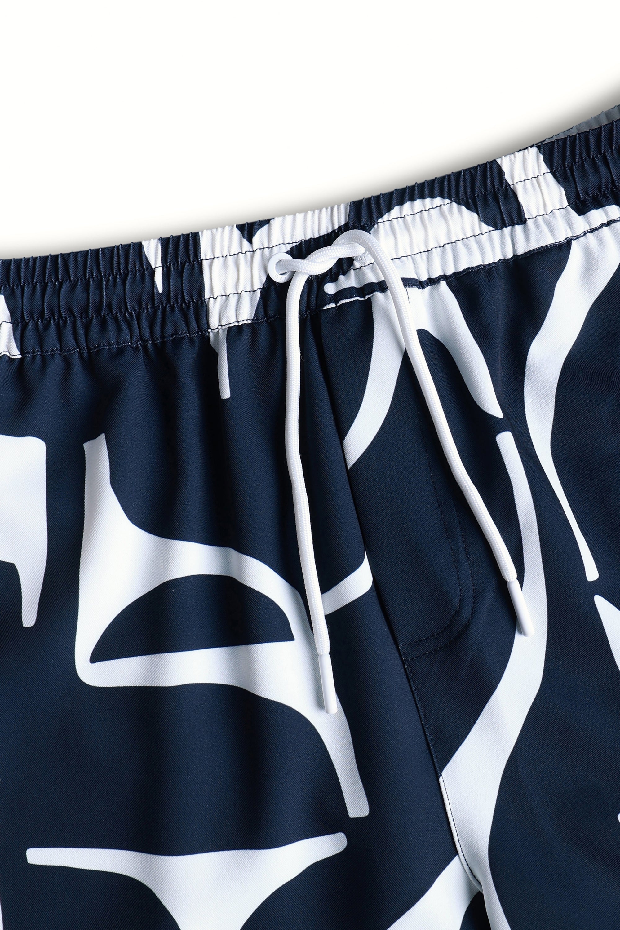Massira zwembroek met elastische tailleband - Marineblauw/Ecru
