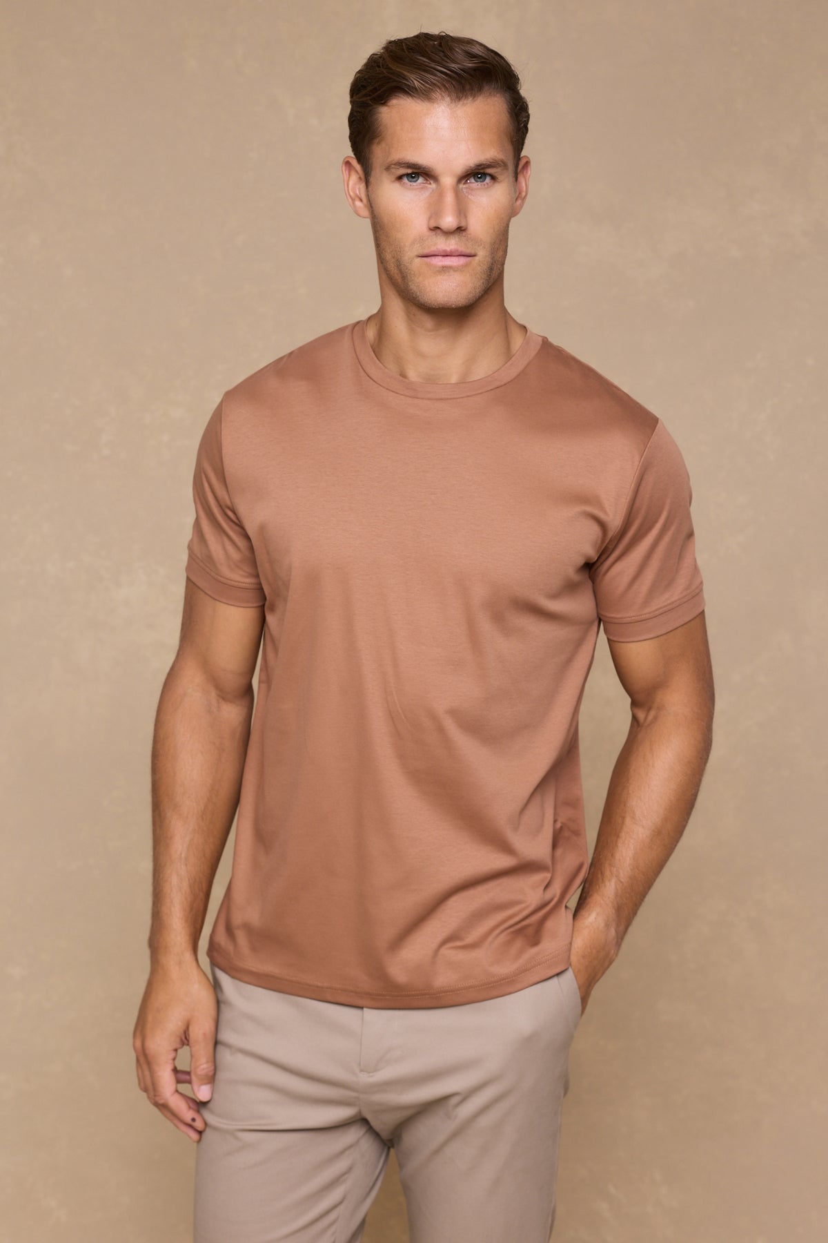 Luxe Mercerised T-Shirt - Rust Orange