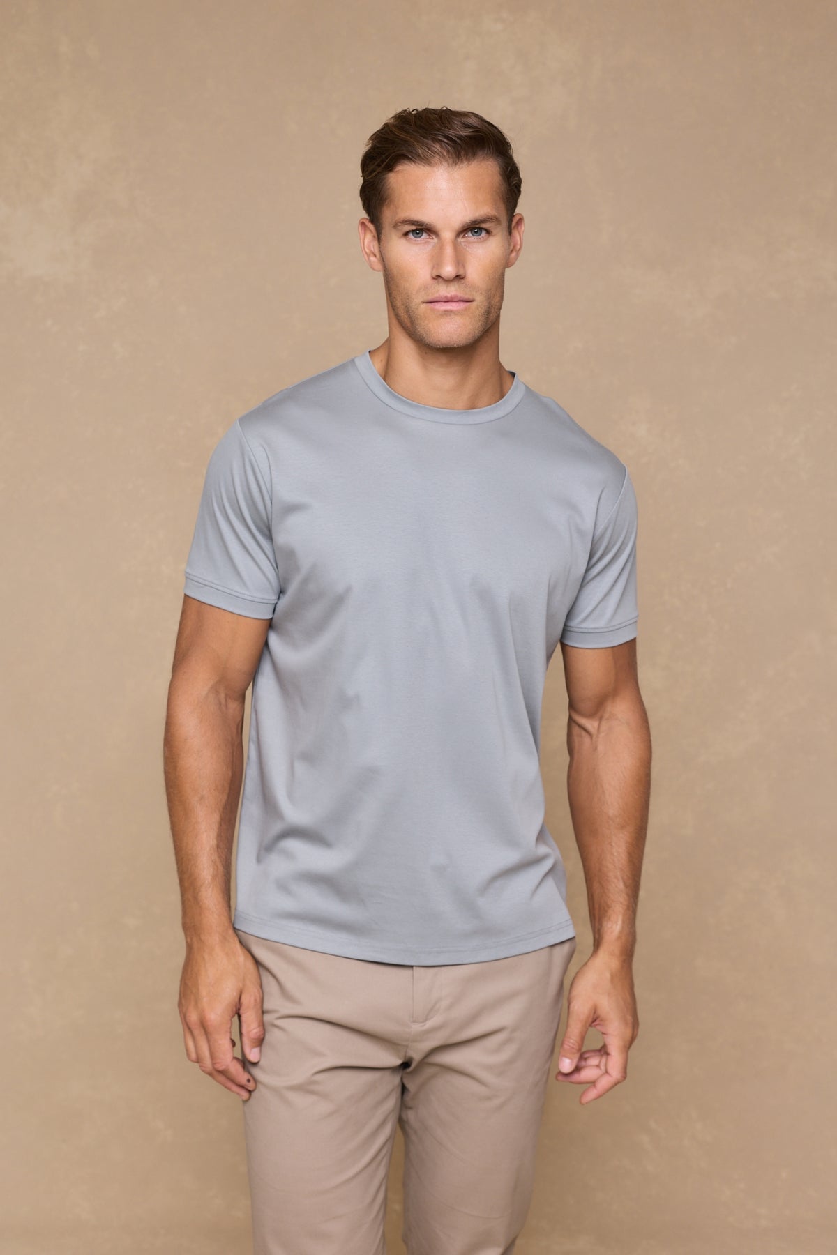 Luxe Mercerised T-Shirt - Light Pewter Blue