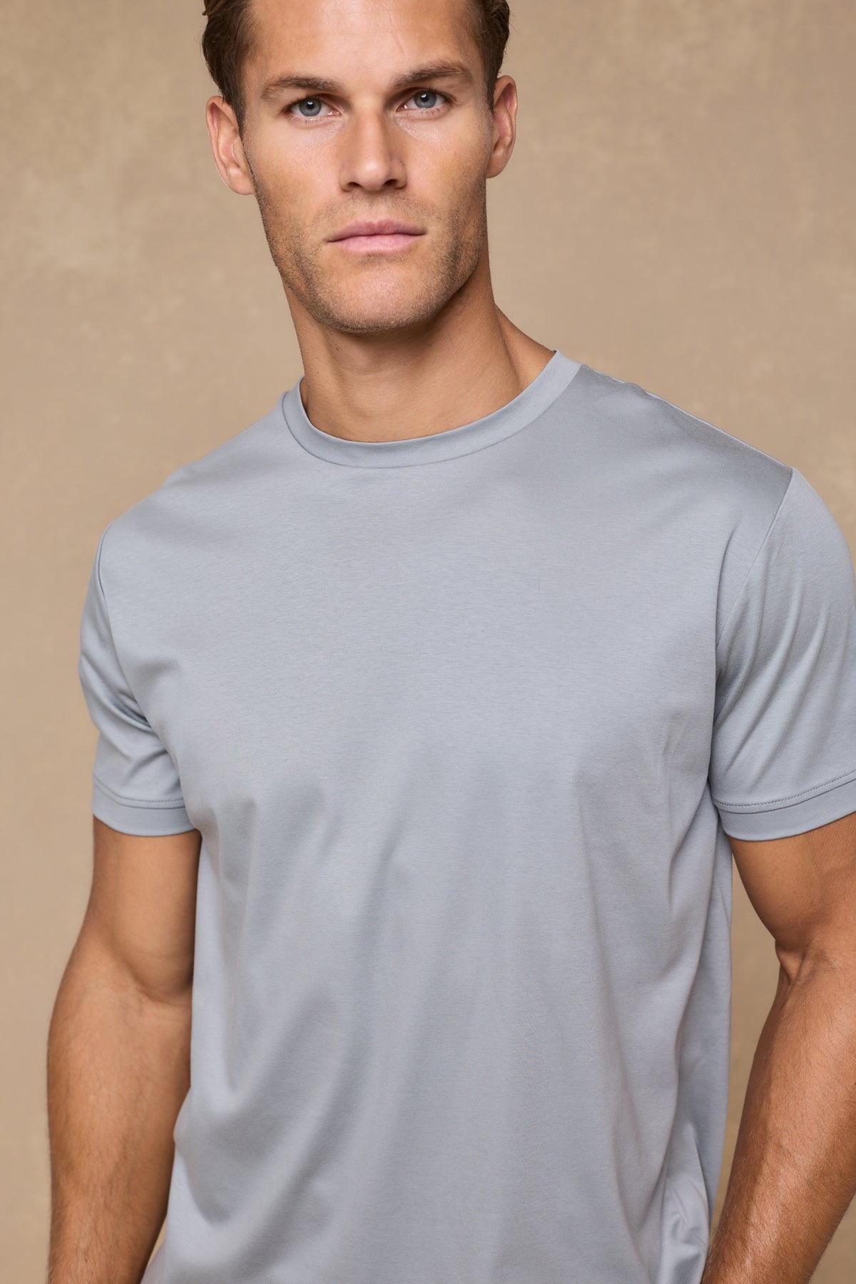 Luxe Mercerised T-Shirt - Light Pewter Blue