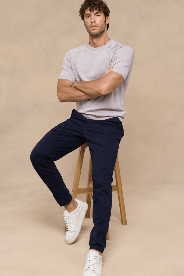 Riera Knit Crew Neck T-Shirt - Warm Grey