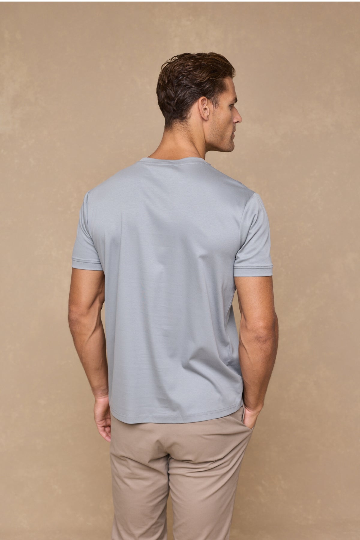 Luxe Mercerised T-Shirt - Light Pewter Blue