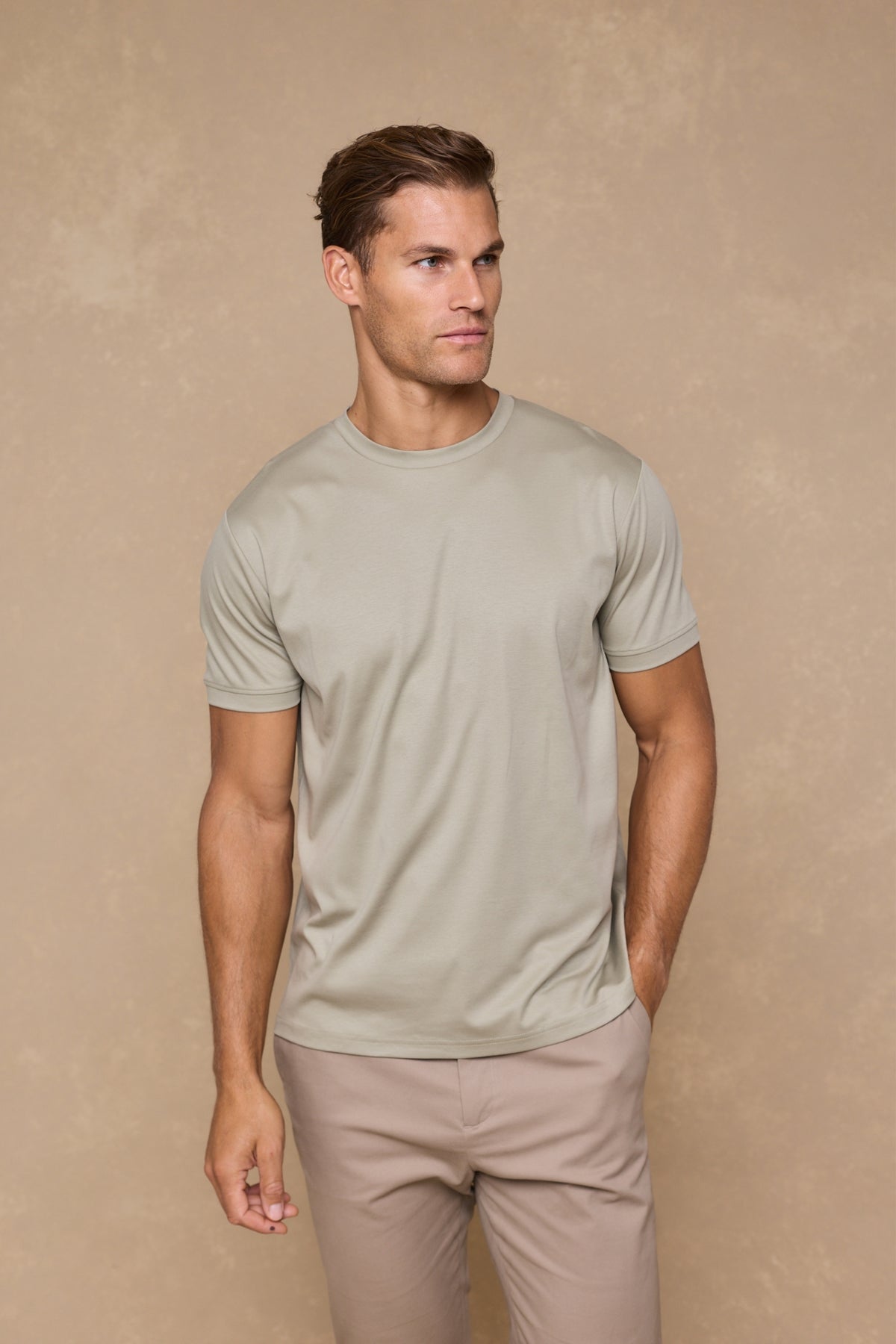 Luxe Mercerised T-Shirt - Light Sage
