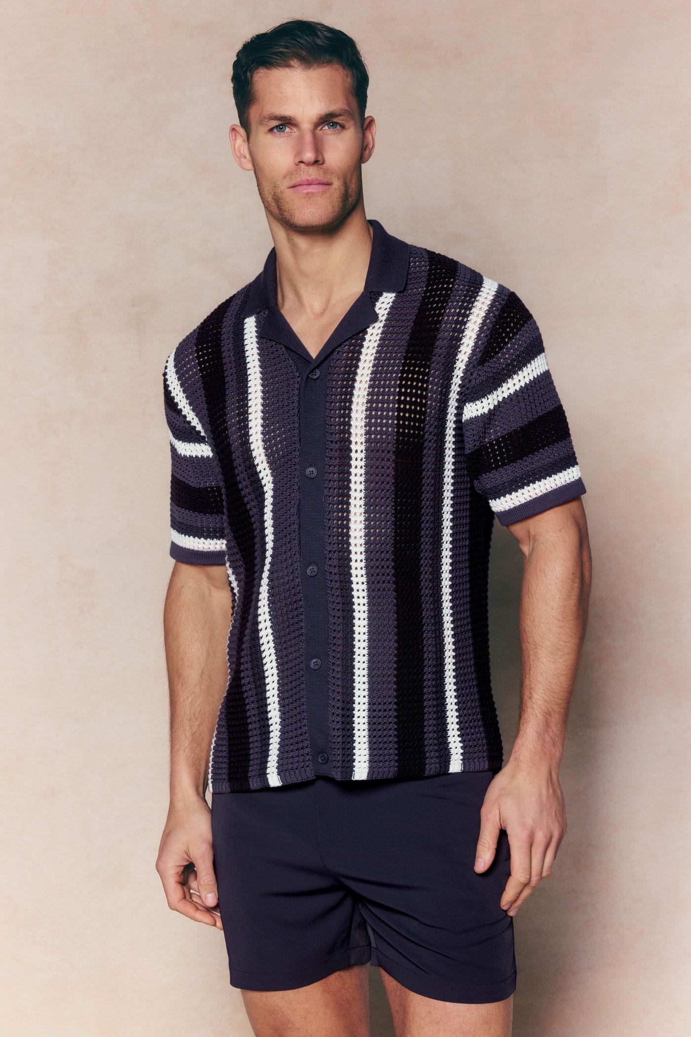 Dell'Amore gehaakt gebreid shirt - Marineblauw