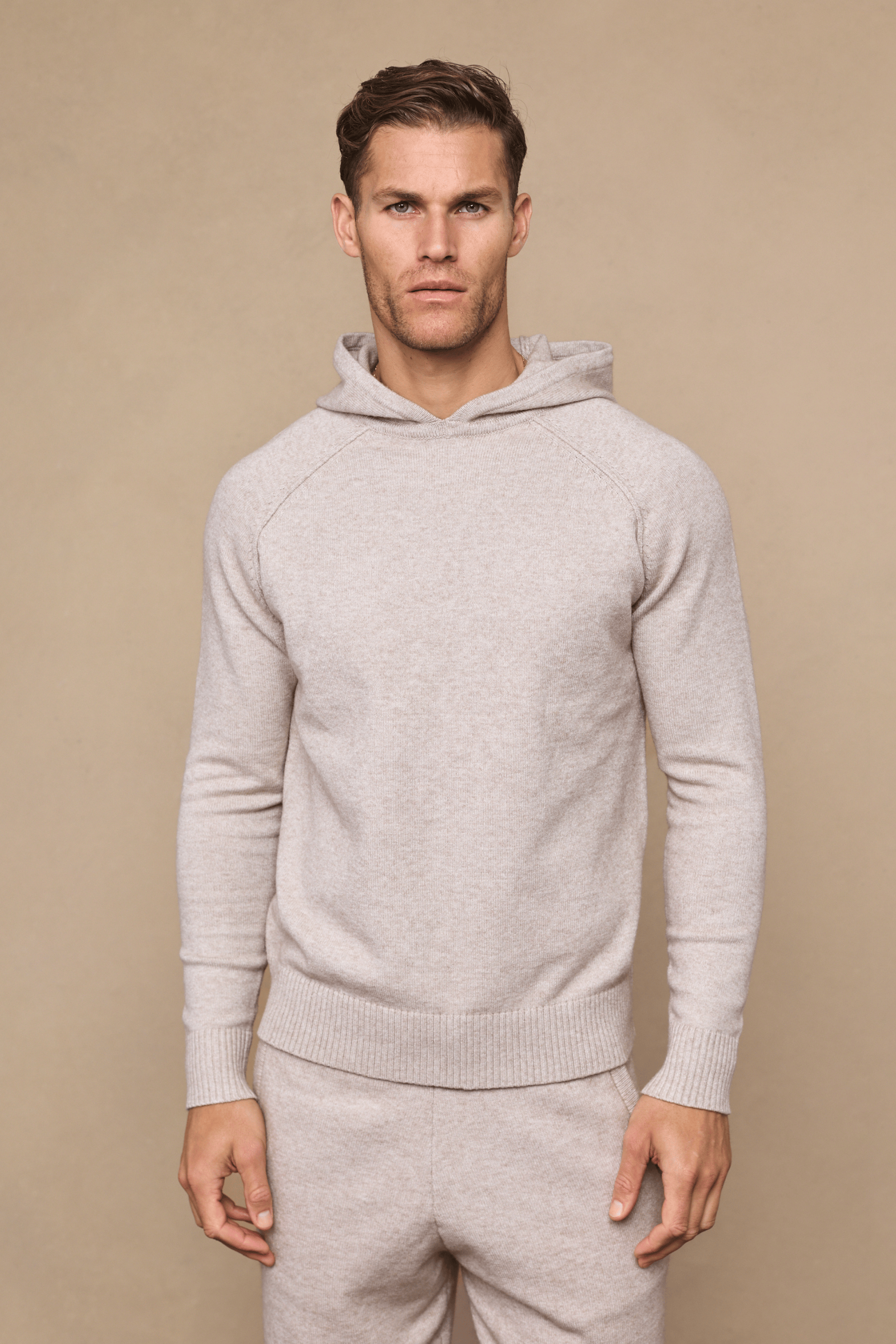 Rowan gebreide hoodie - Havermout