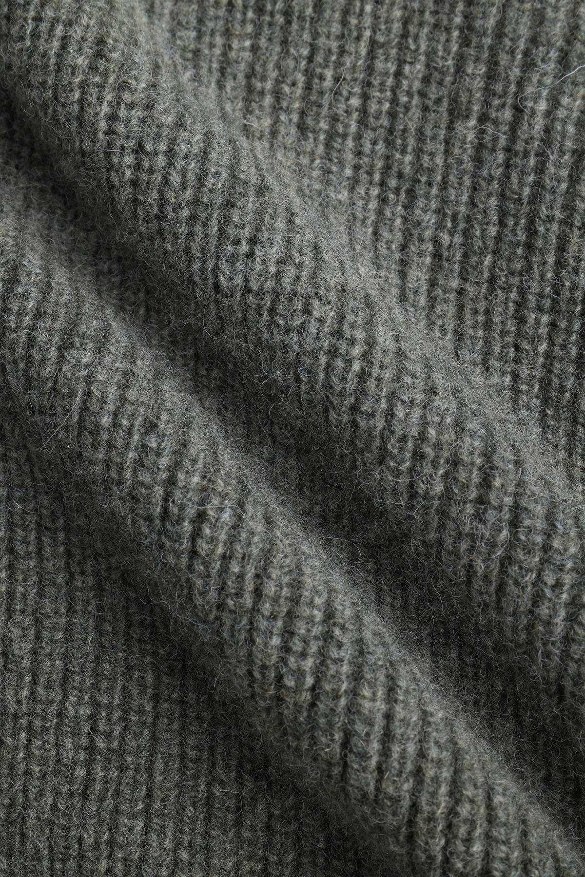 Seb Zip Through Rib Knit Bomber - Sage Green