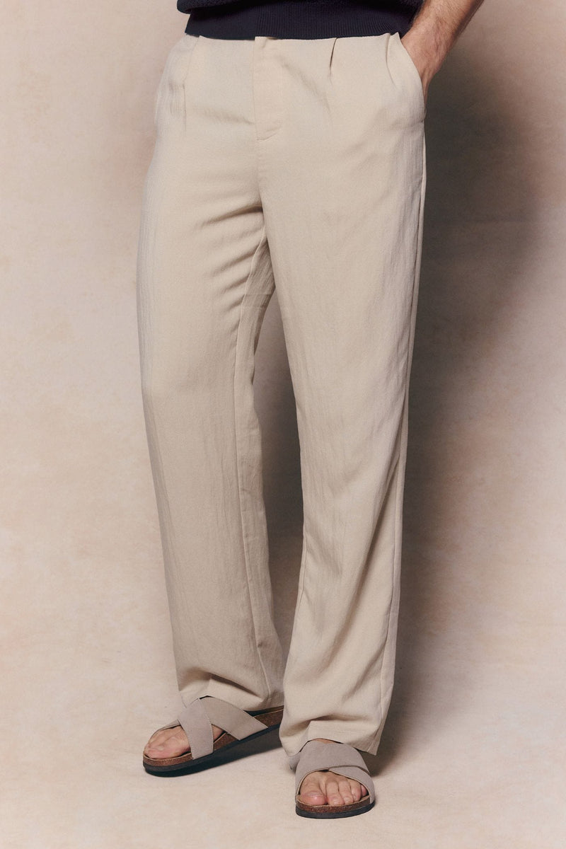 Helio geplooide relaxte broek - beige
