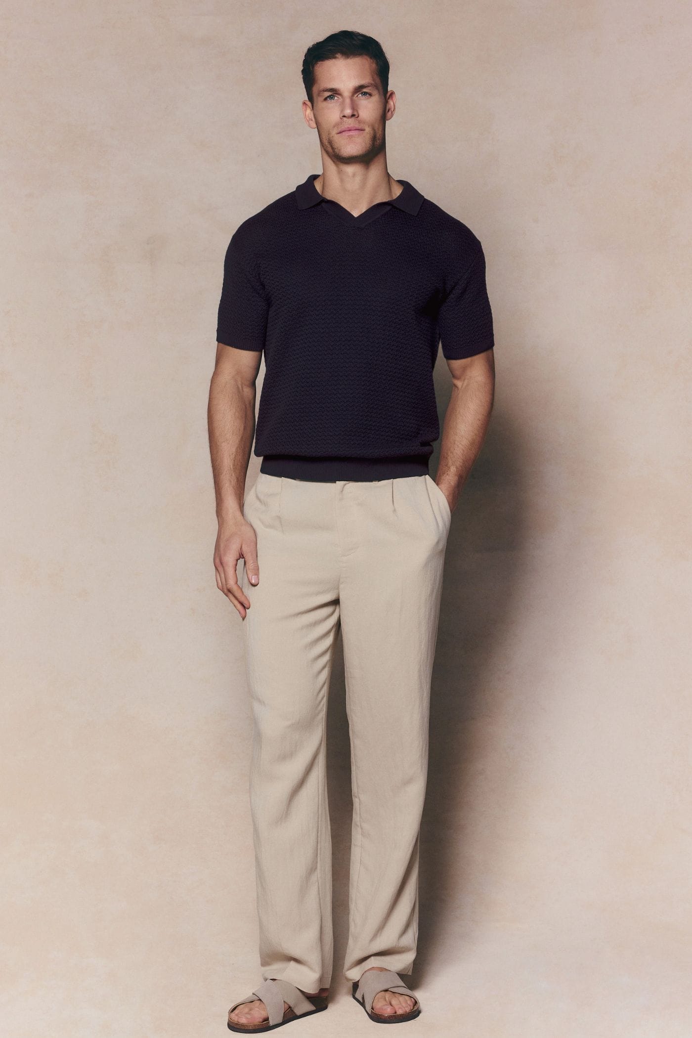 Helio Pleated Relaxed Trouser - Beige